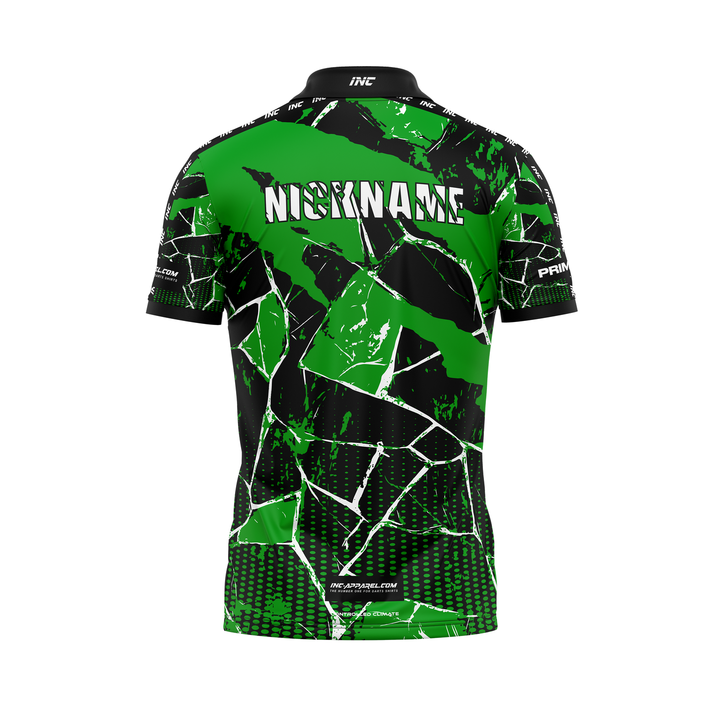 Primal Viridis Darts Zip Polo Shirt – Back View | INC-APPAREL