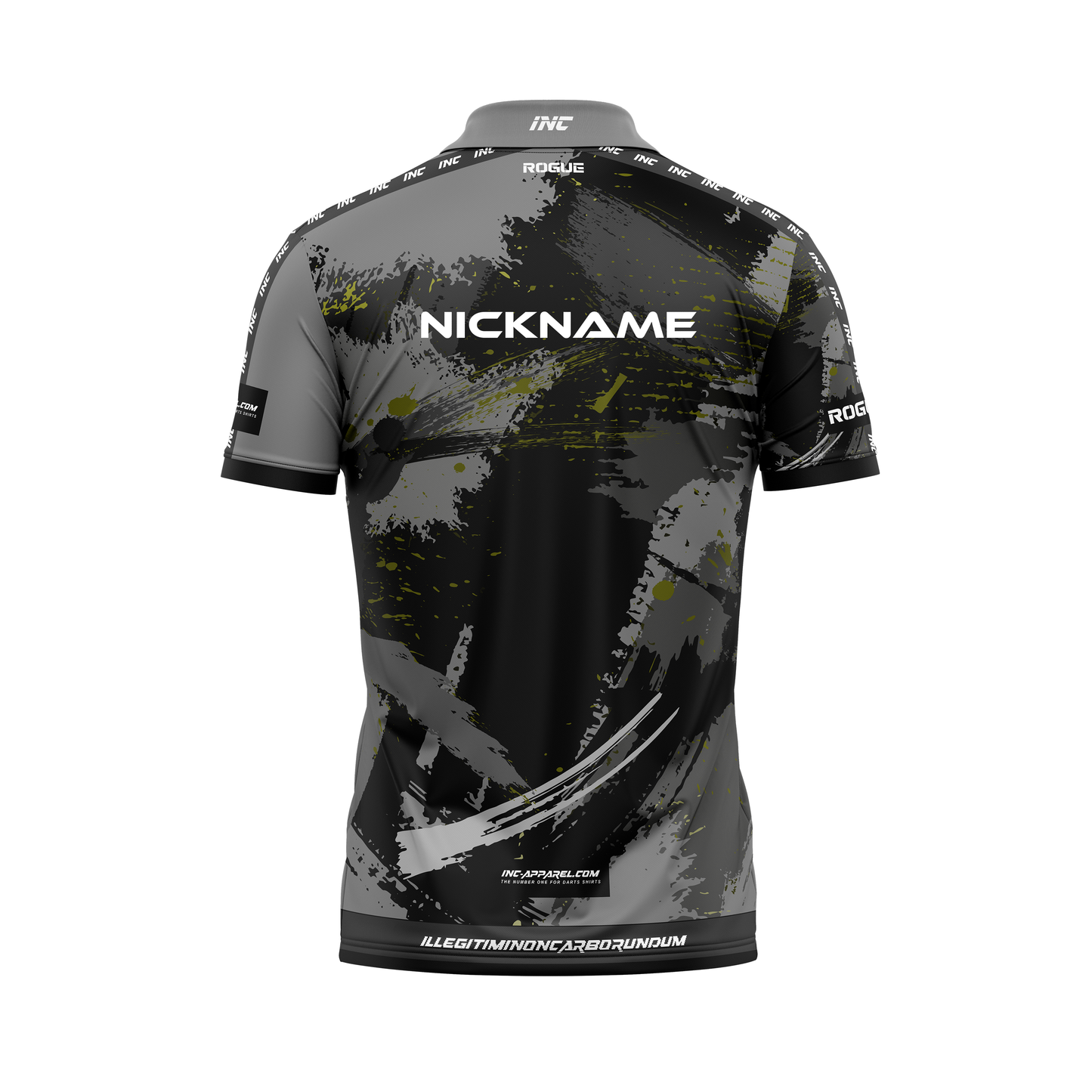 Rogue Umbra Darts Zip Polo Shirt – Back View | INC-APPAREL