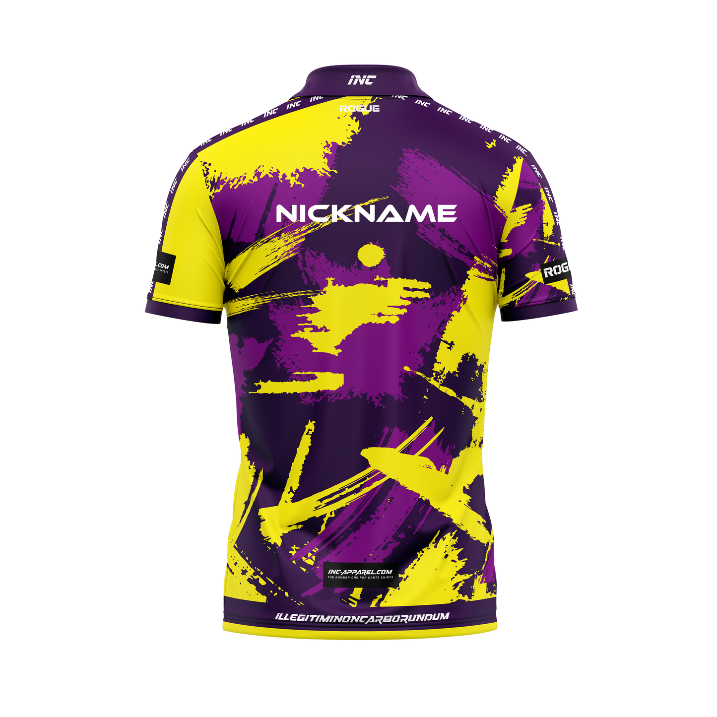 Rogue Vortex Darts Zip Polo Shirt – Back View | INC-APPAREL