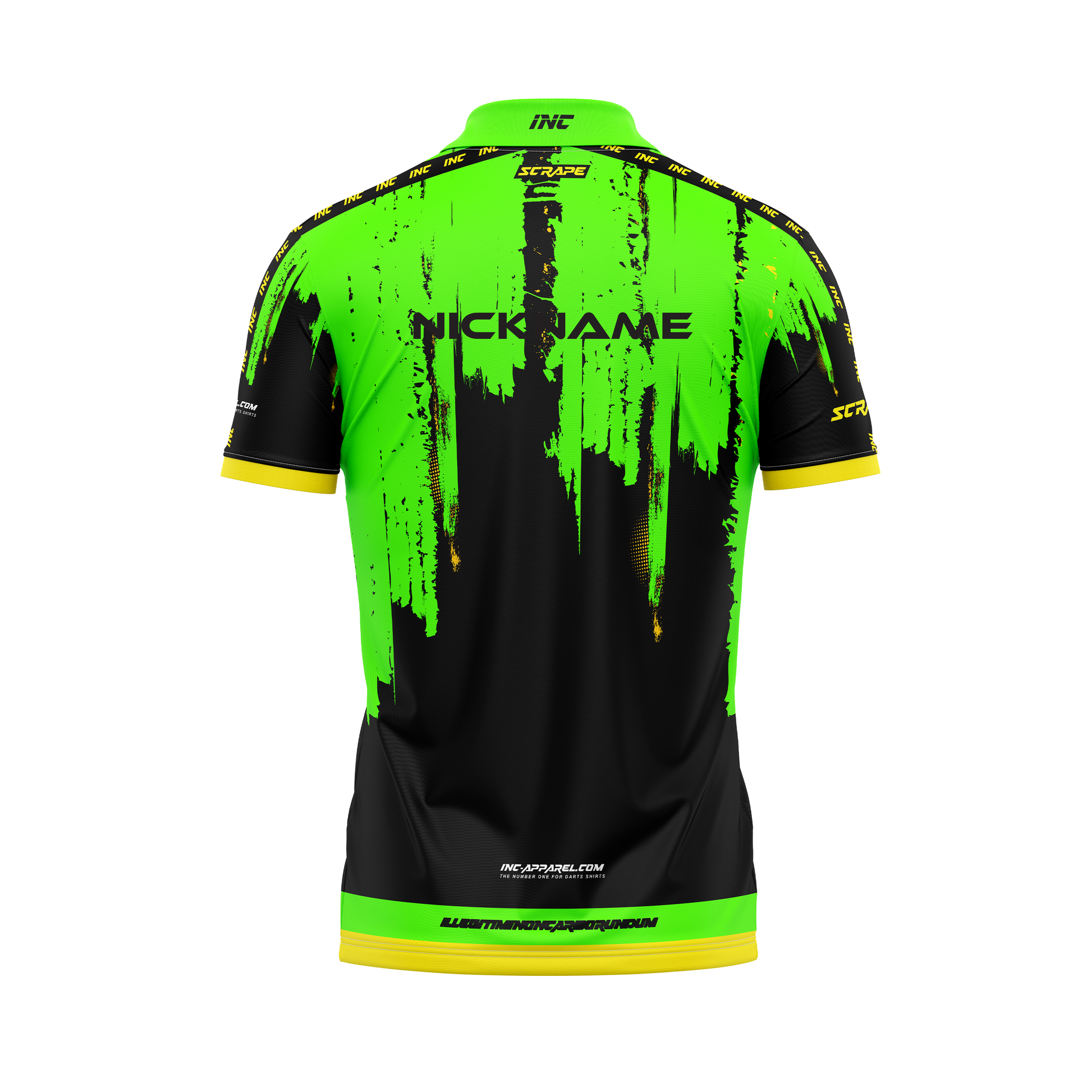 Scrape Aurelius Darts Zip Polo Shirt – Back View | INC-APPAREL