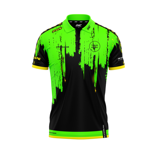 Scrape Aurelius Darts Zip Polo Shirt – Front View | INC-APPAREL