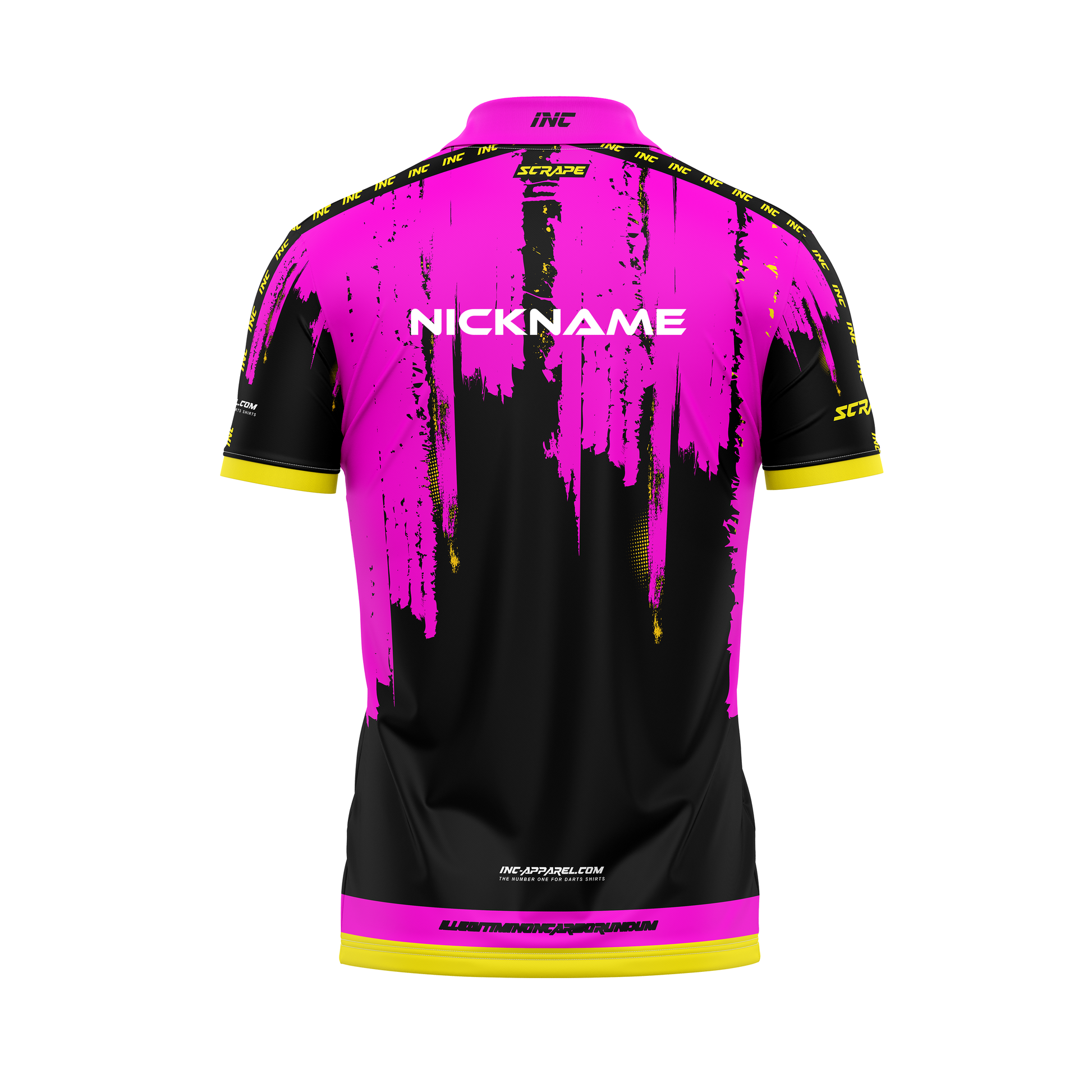Scrape Cassius Darts Zip Polo Shirt – Back View | INC-APPAREL