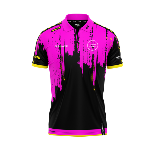 Scrape Cassius Darts Zip Polo Shirt – Front View | INC-APPAREL