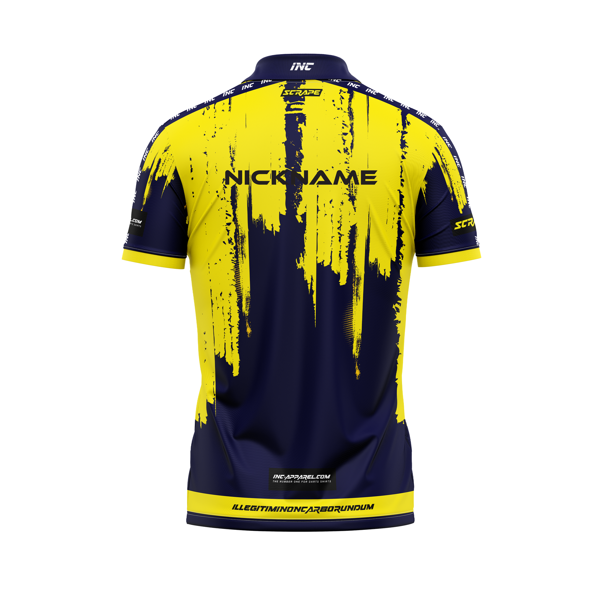 Scrape Maximus Darts Zip Polo Shirt – Back View | INC-APPAREL