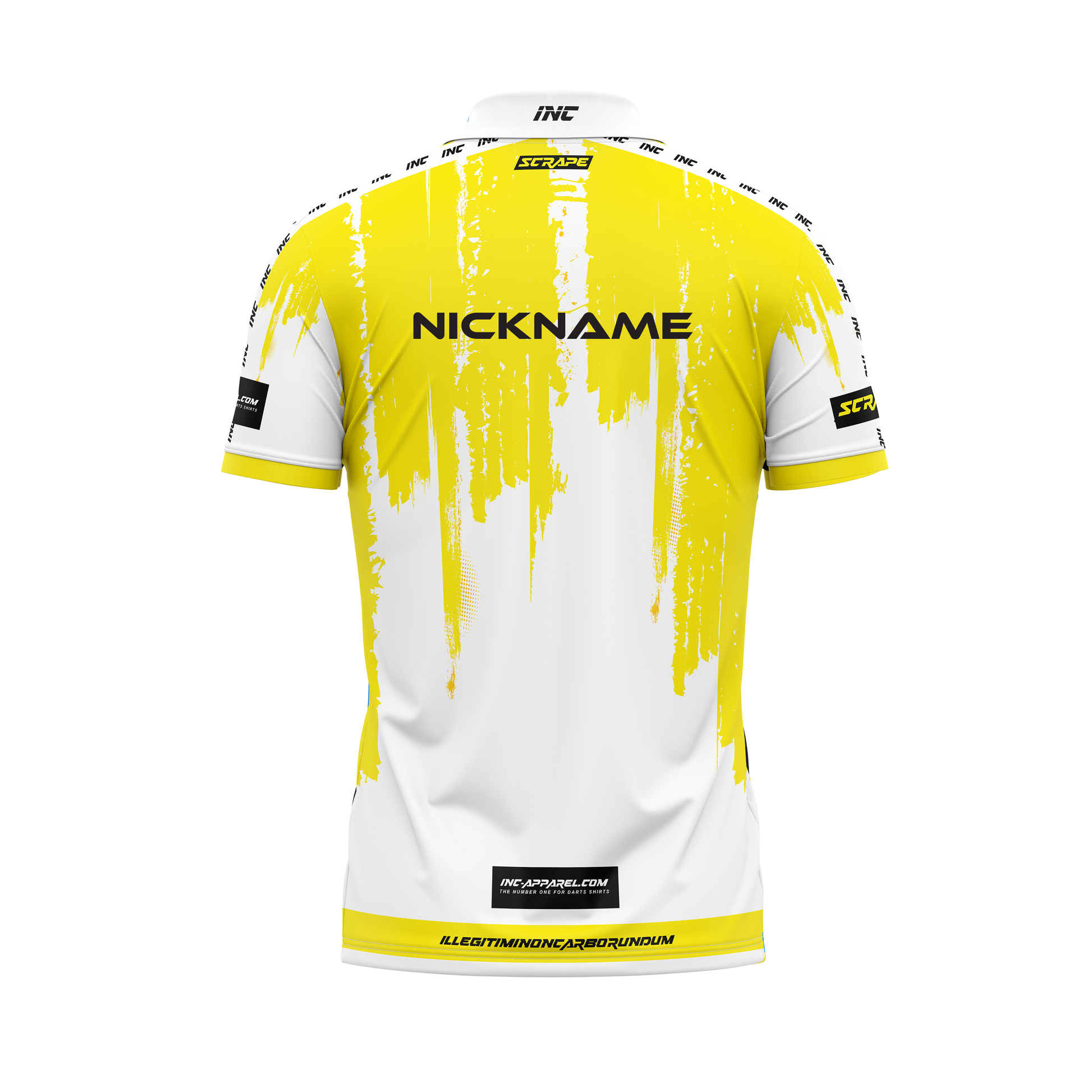 Scrape Vindex Darts Zip Polo Shirt – Back View | INC-APPAREL