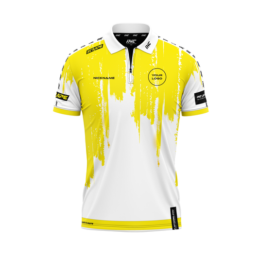 Scrape Vindex Darts Zip Polo Shirt – Front View | INC-APPAREL