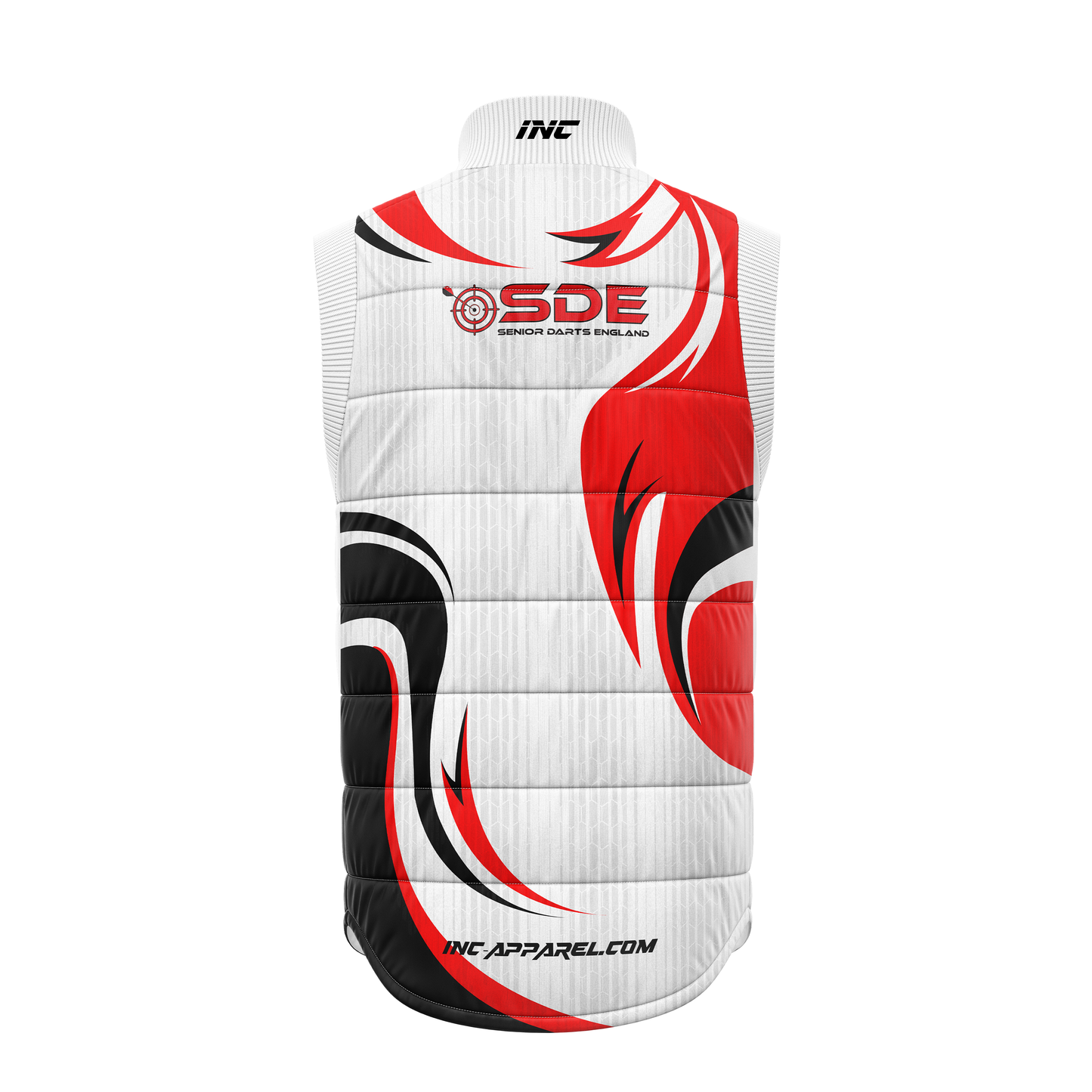 Senior Darts England Gilet – Back View with England Colours and Official Crest | INC-APPAREL