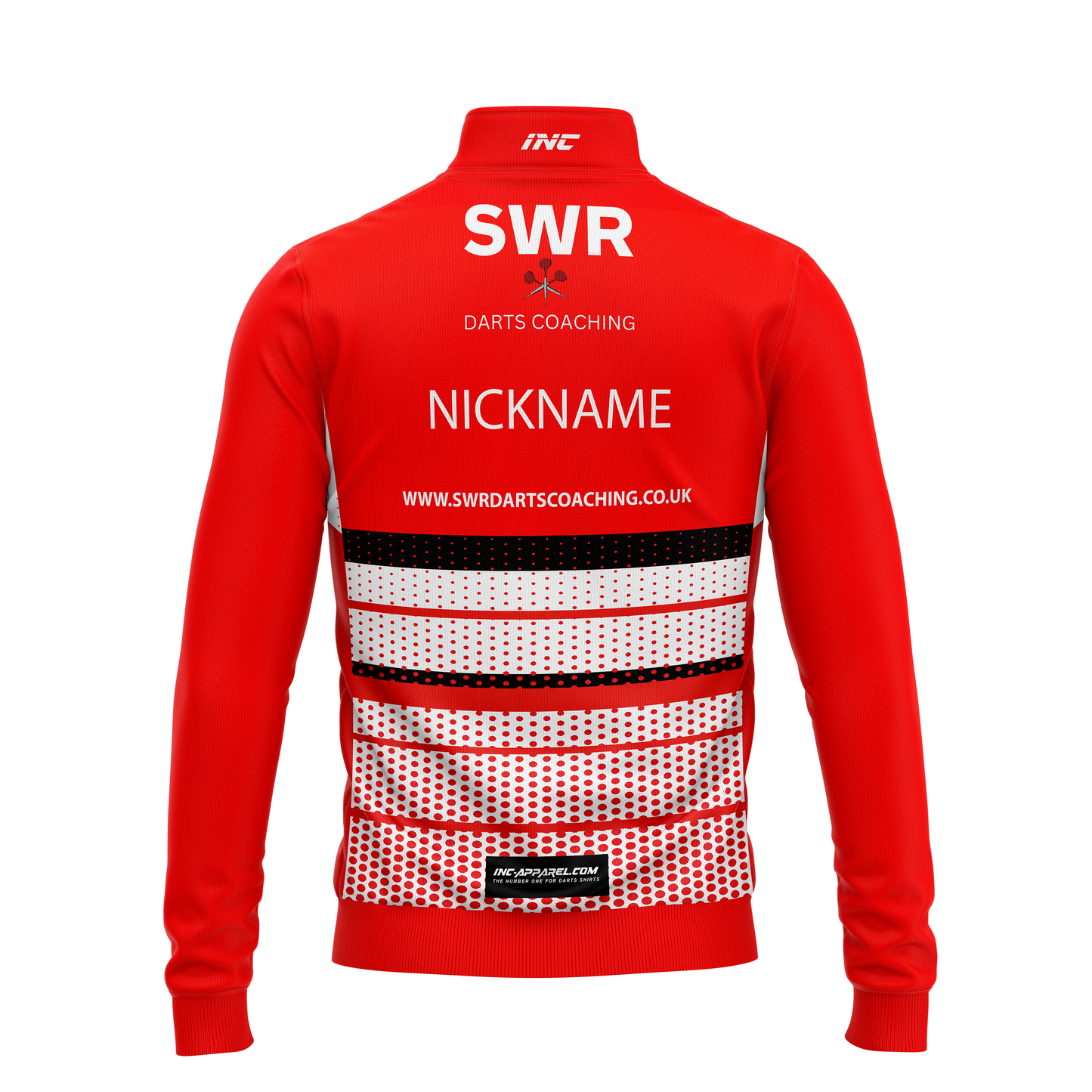 SWR Darts Coaching 1/4 Zip Midlayer – Back View | INC-APPAREL