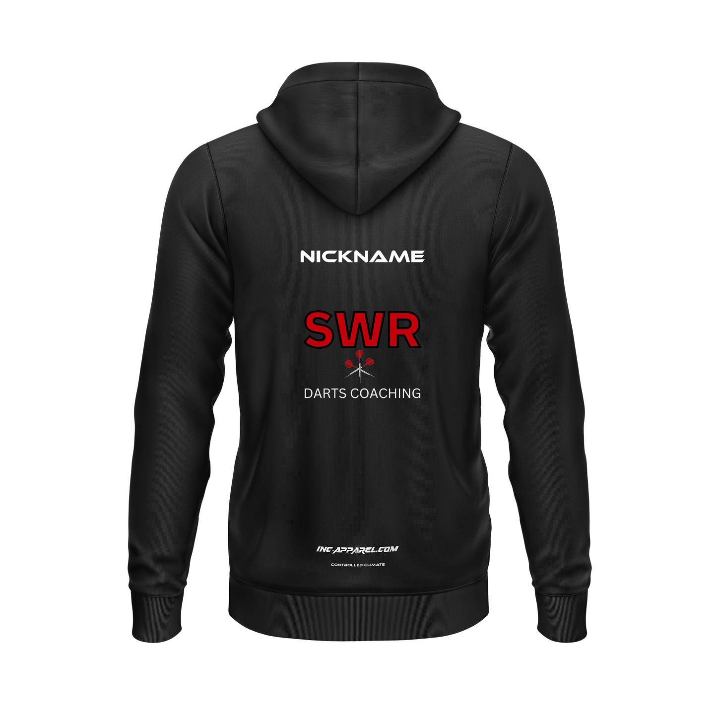SWR Darts Coaching Hoodie – Back View | INC-APPAREL