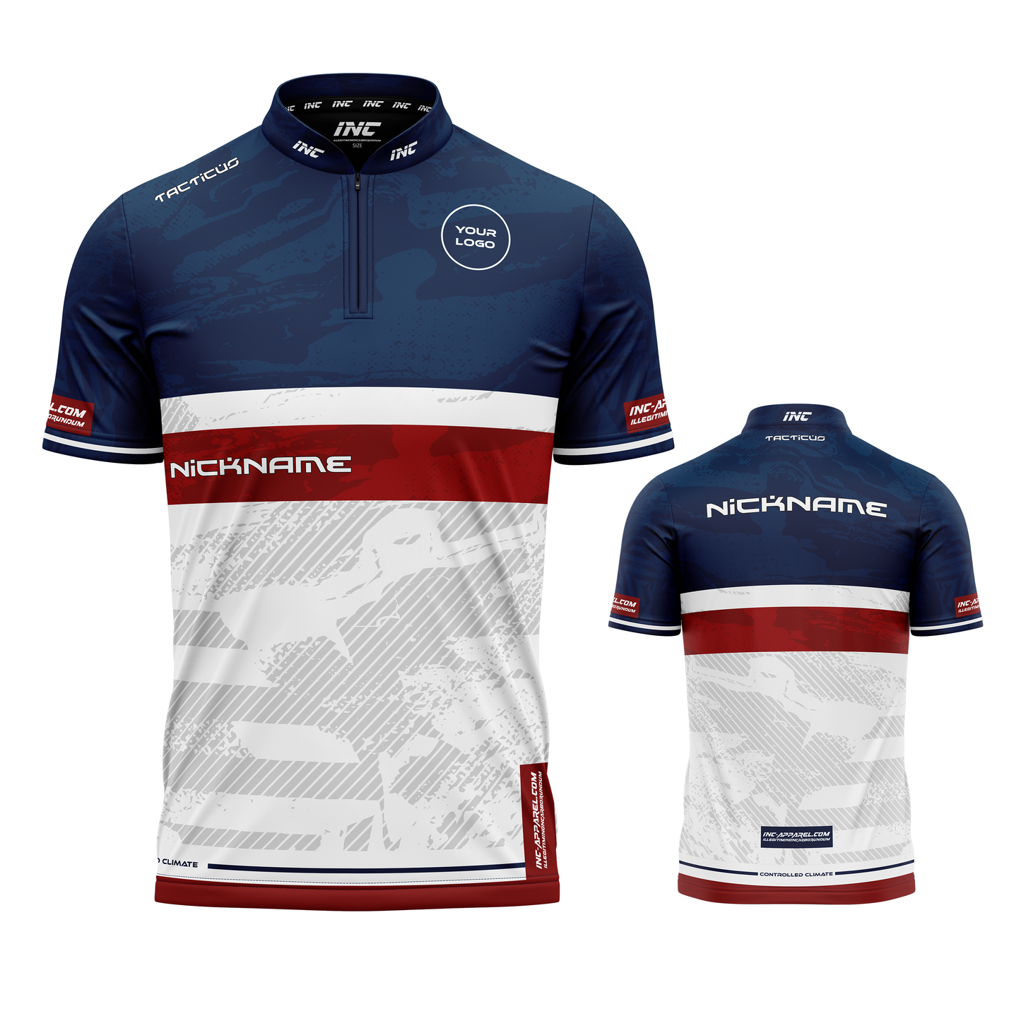 Tacticus Blue Custom Pool Shirt from INC-APPAREL – performance pool shirt with tactical blue design and breathable athletic fabric.