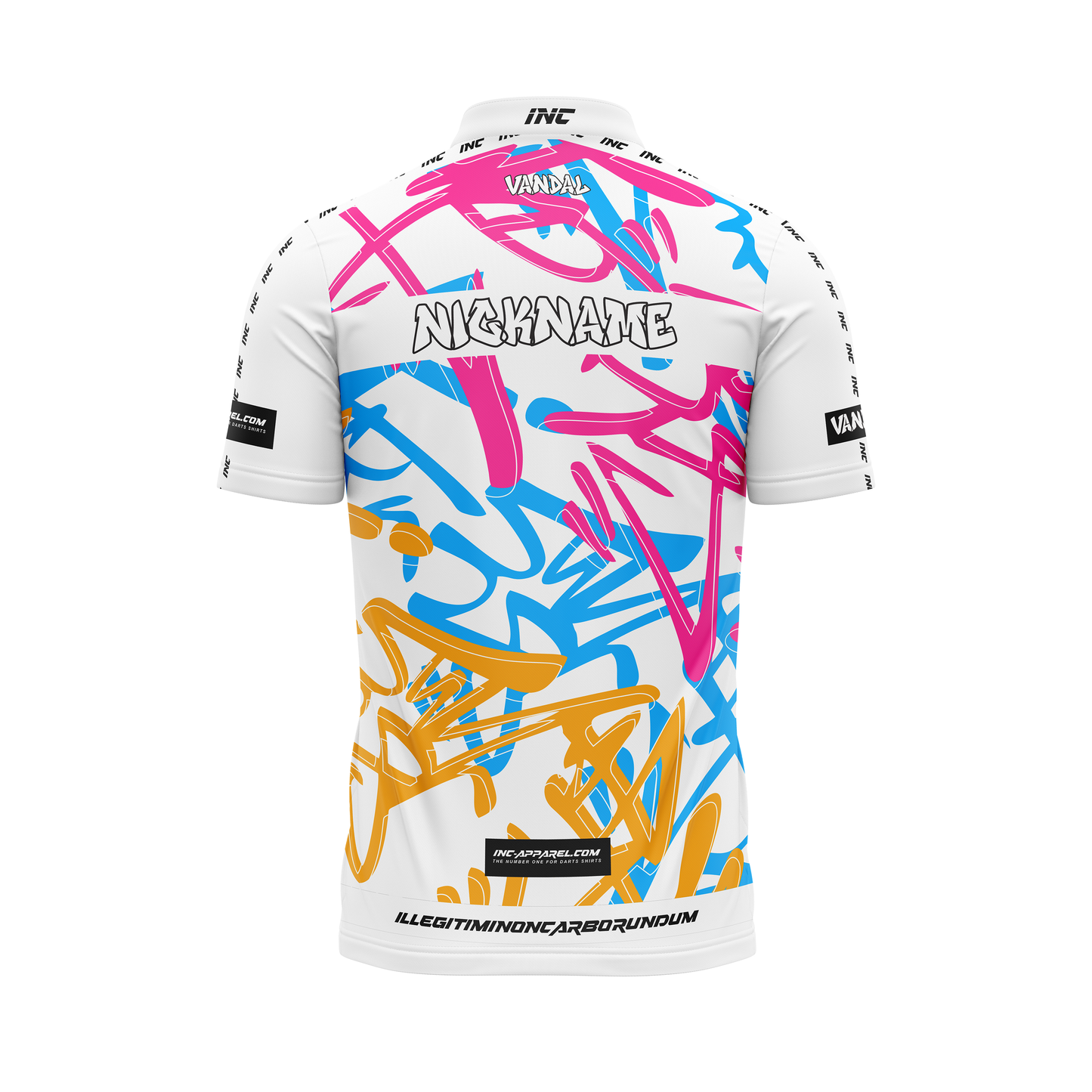 Vandal Albus Pro1 Darts Shirt – Back View | INC-APPAREL