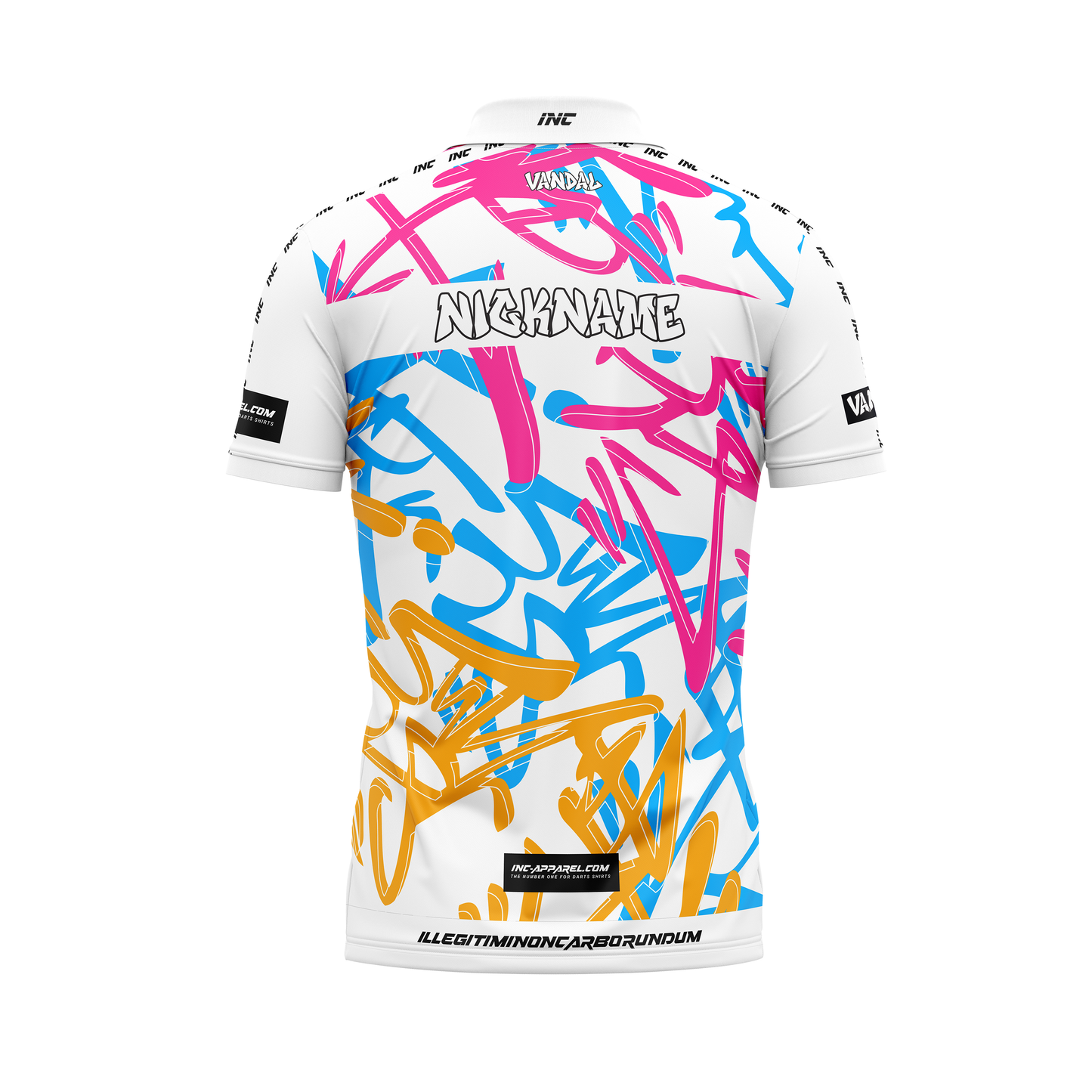 Vandal Albus Zip Polo Darts Shirt – Back View | INC-APPAREL
