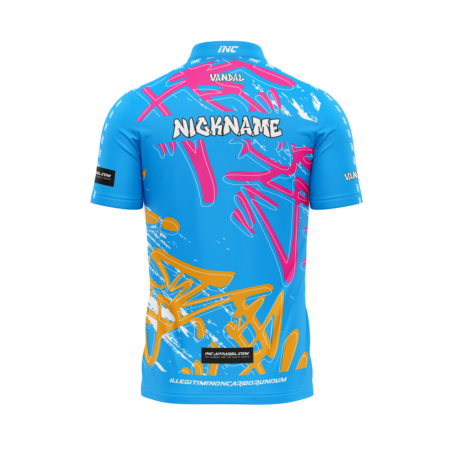 Vandal Caeruleus Pro1 Darts Shirt – Back View | INC-APPAREL