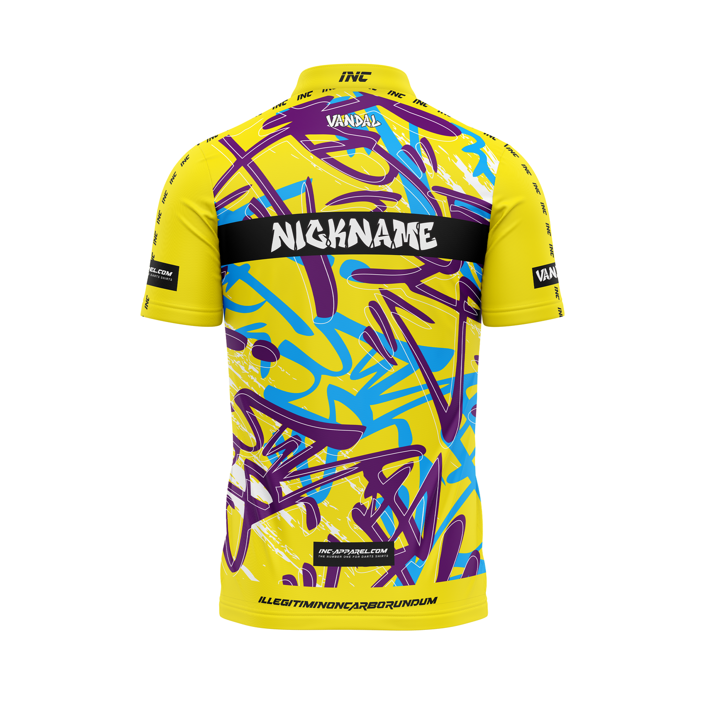 Vandal Flavus Negrum Pro1 Darts Shirt – Back View | INC-APPAREL