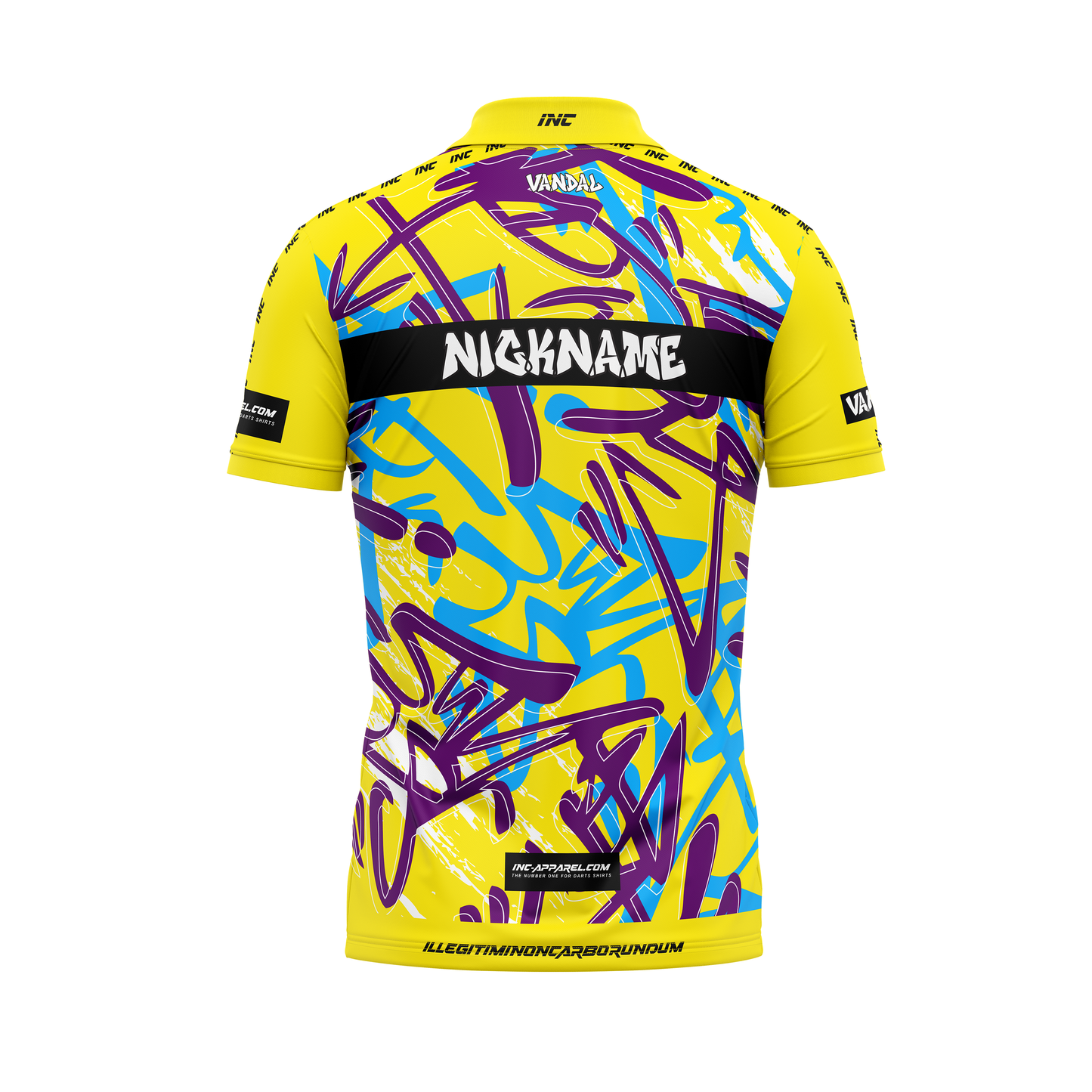 Vandal Flavus Zip Polo Darts Shirt – Back View | INC-APPAREL