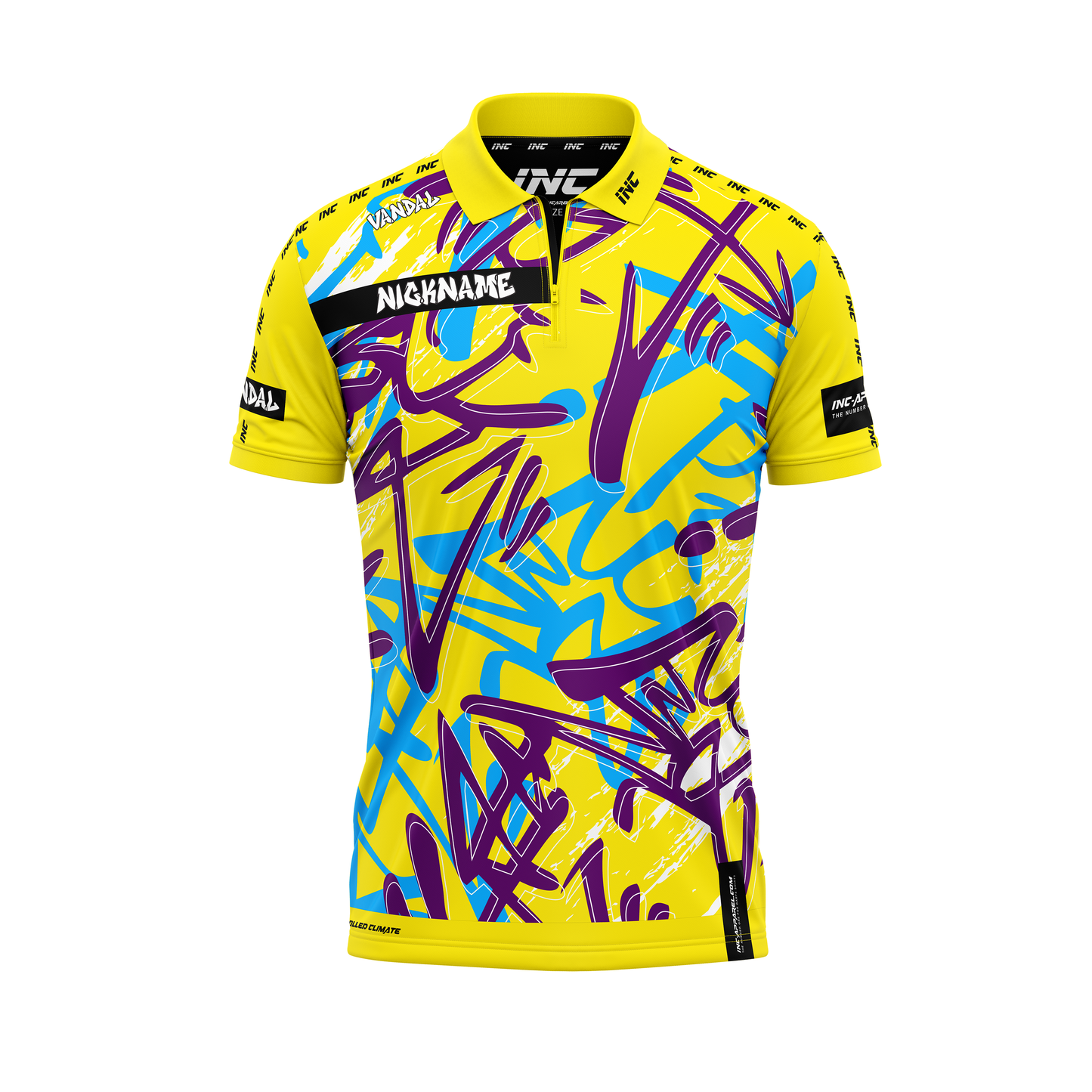 Vandal Flavus Zip Polo Darts Shirt – Front View | INC-APPAREL