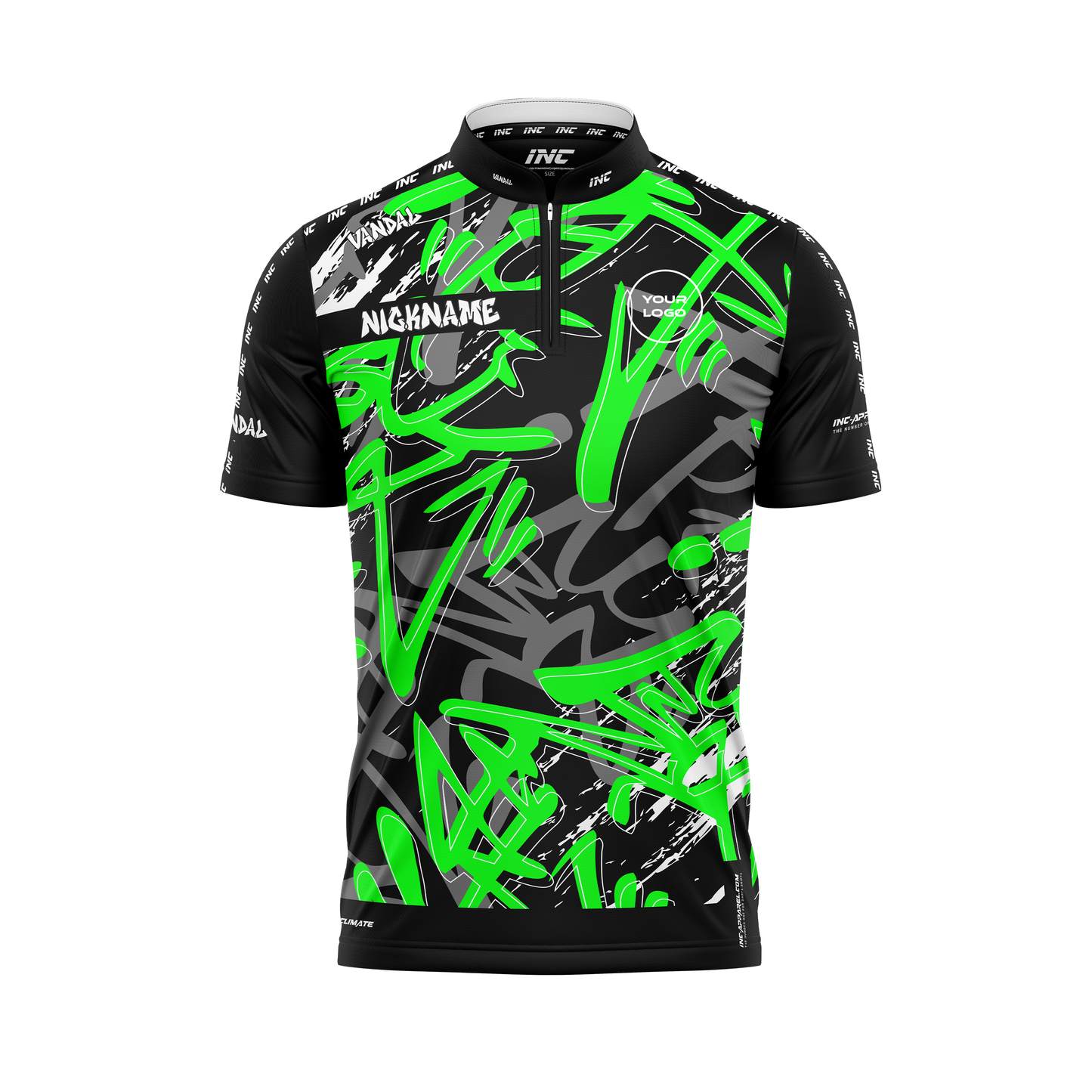 Vandal Niger et Viridis Pro1 Darts Shirt – Front View | INC-APPAREL