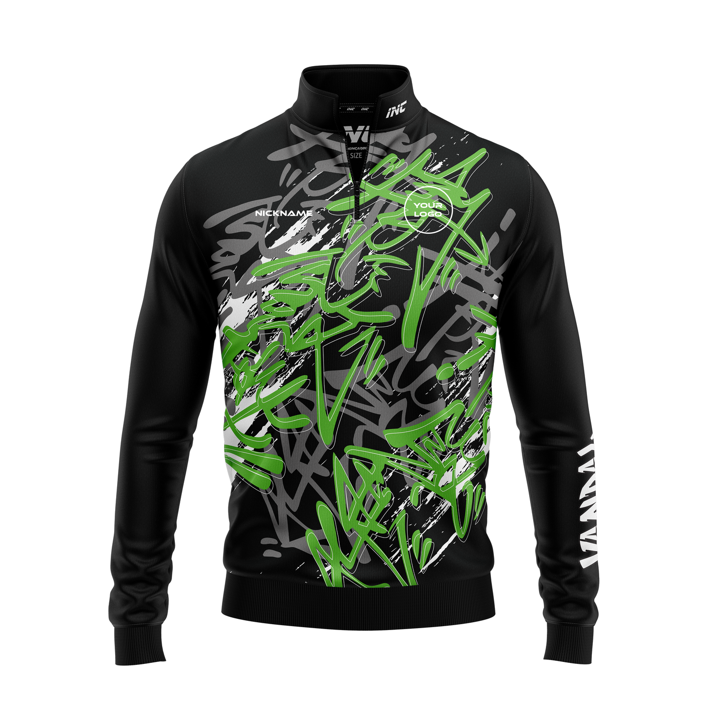 Vandal Niger Viridis Quarter Zip Darts Midlayer – Front View | INC-APPAREL
