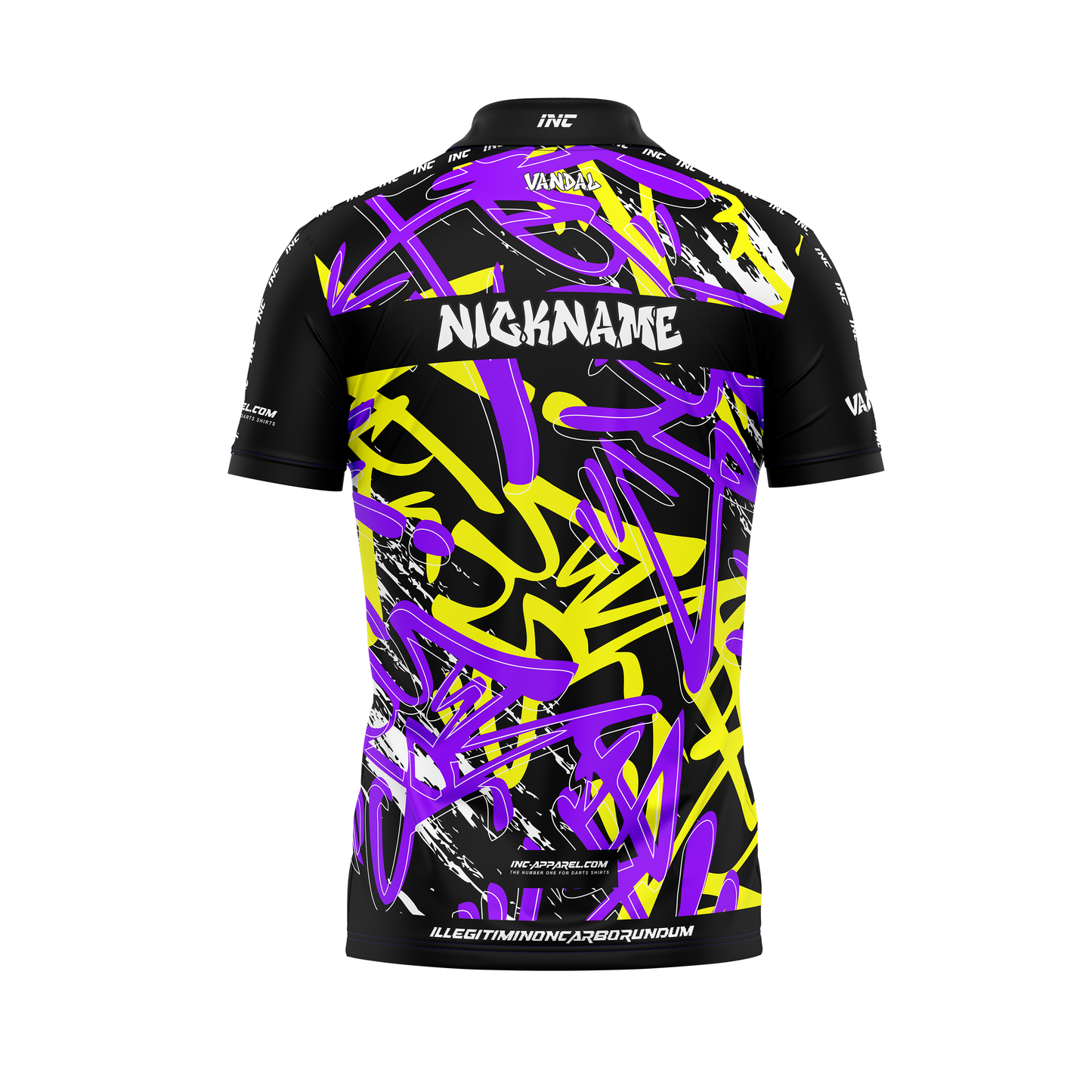 Vandal Nigrum Flavus Zip Polo Darts Shirt – Back View | INC-APPAREL