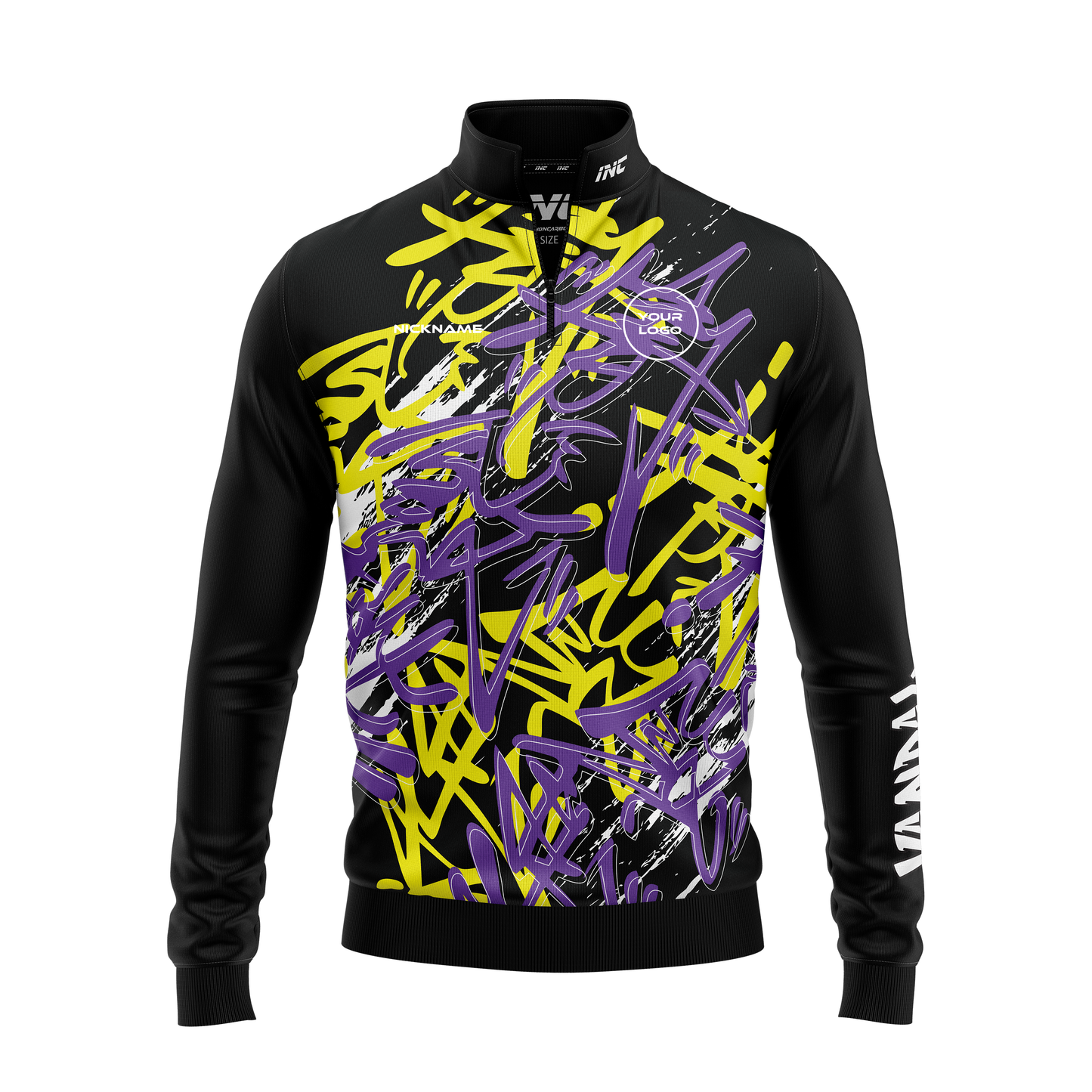 Vandal Nigrum Quarter Zip Darts Midlayer – Front View | INC-APPAREL