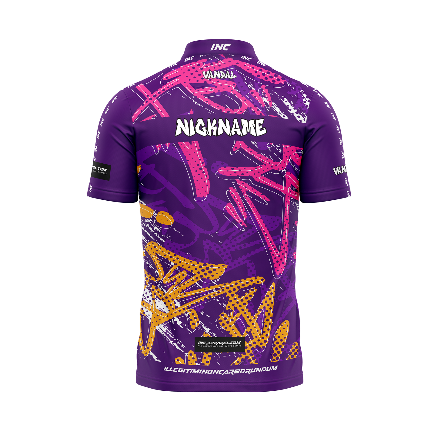 Vandal Purpura Pro1 Darts Shirt – Back View | INC-APPAREL