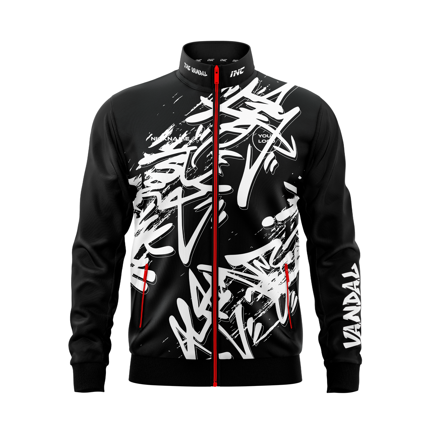 Vandal Ruber Negrum Albus Darts Tournament Jacket – Front View | INC-APPAREL
