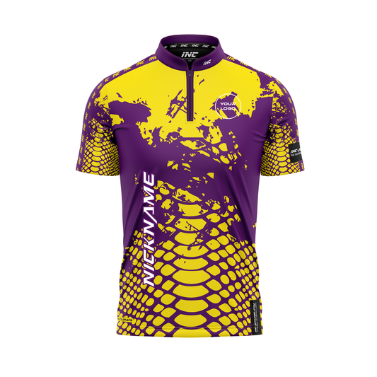 Venom Flavus Purpura PRO1 Darts Shirt – Front View | INC-APPAREL