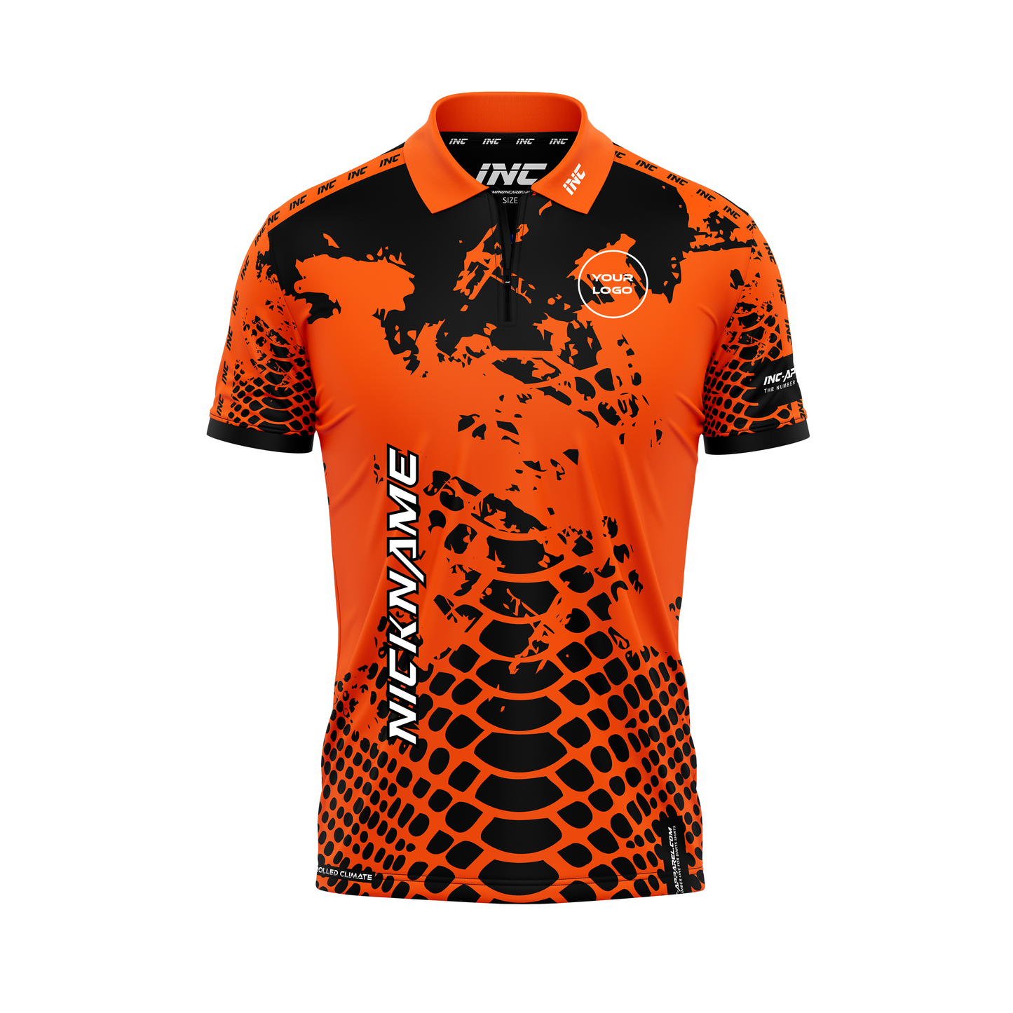 Venom Nigrum Aureus Darts Zip Polo Shirt – Front View | INC-APPAREL