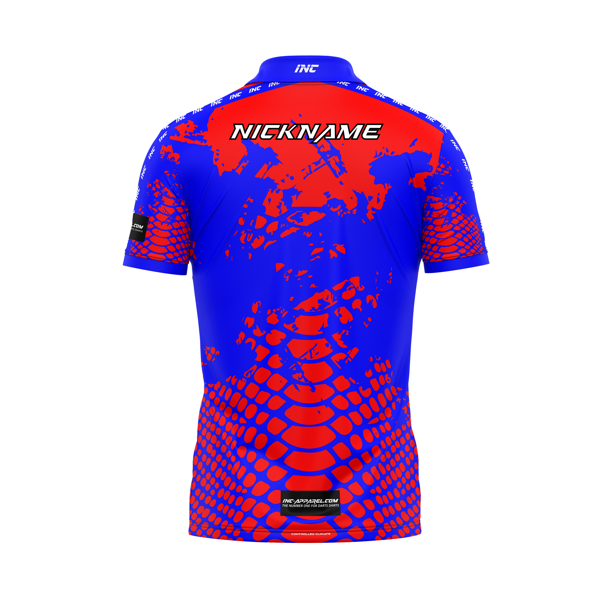 Venom Ruber Caeruleus Darts Zip Polo Shirt – Back View | INC-APPAREL