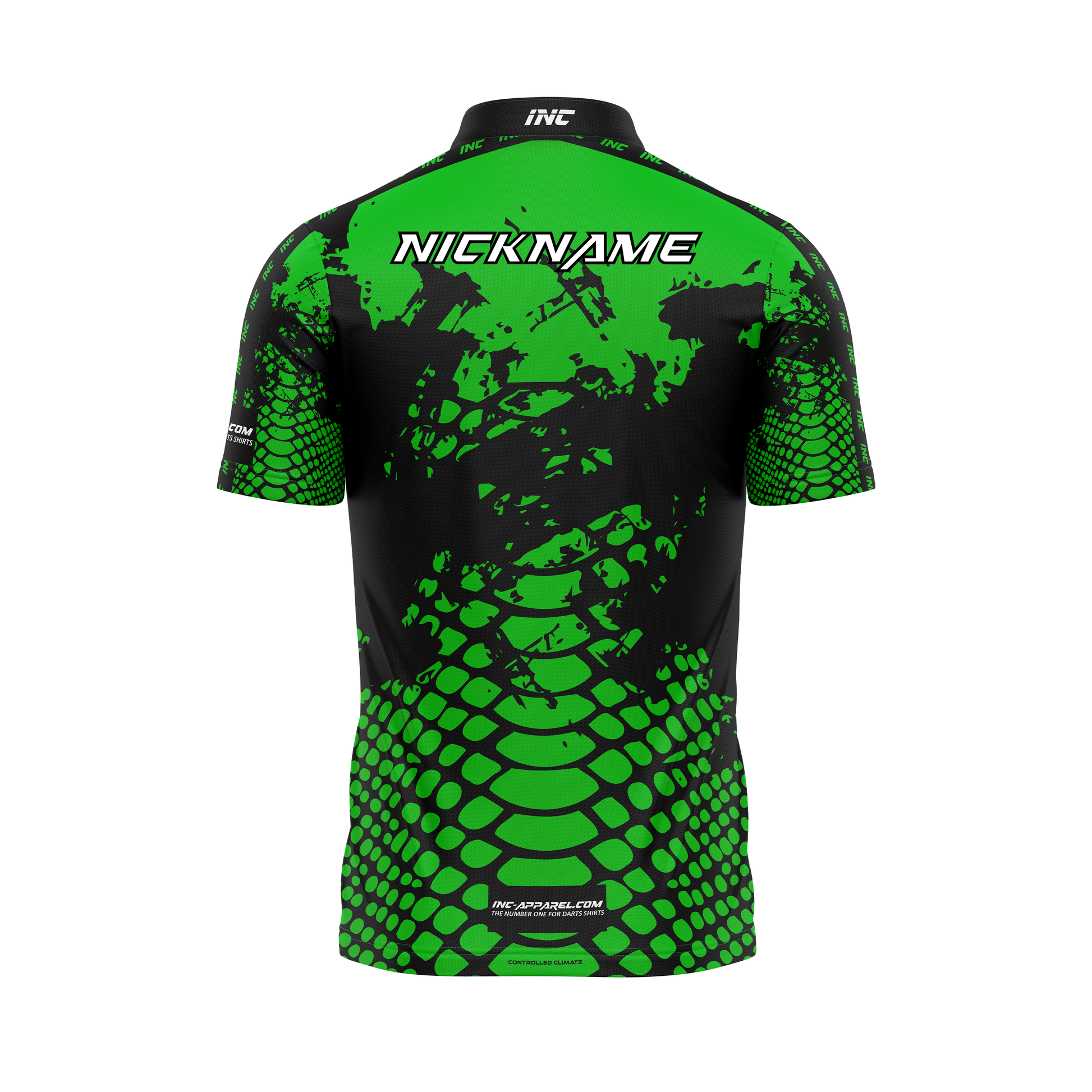 Venom Viridis Nigrum Pro1 Darts Shirt – Back View | INC-APPAREL
