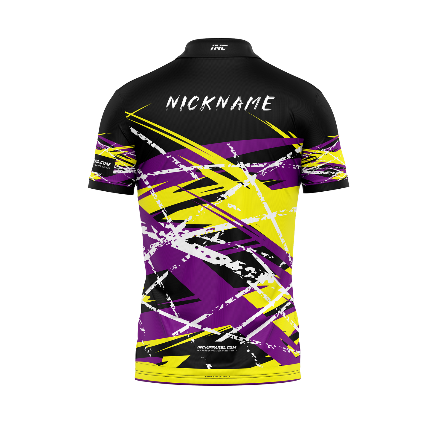 X Apollo Darts Zip Polo Shirt – Back View | INC-APPAREL