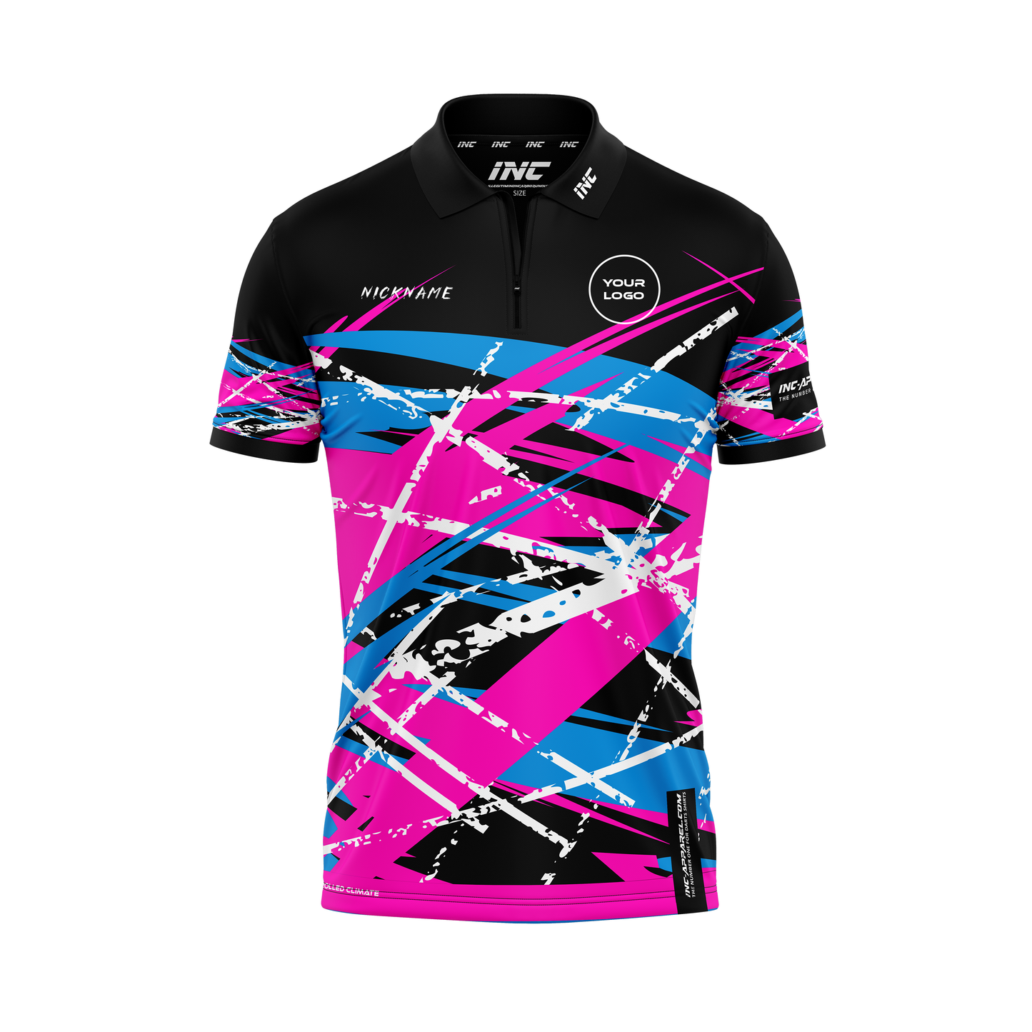 X Juno Darts Zip Polo Shirt – Front View | INC-APPAREL