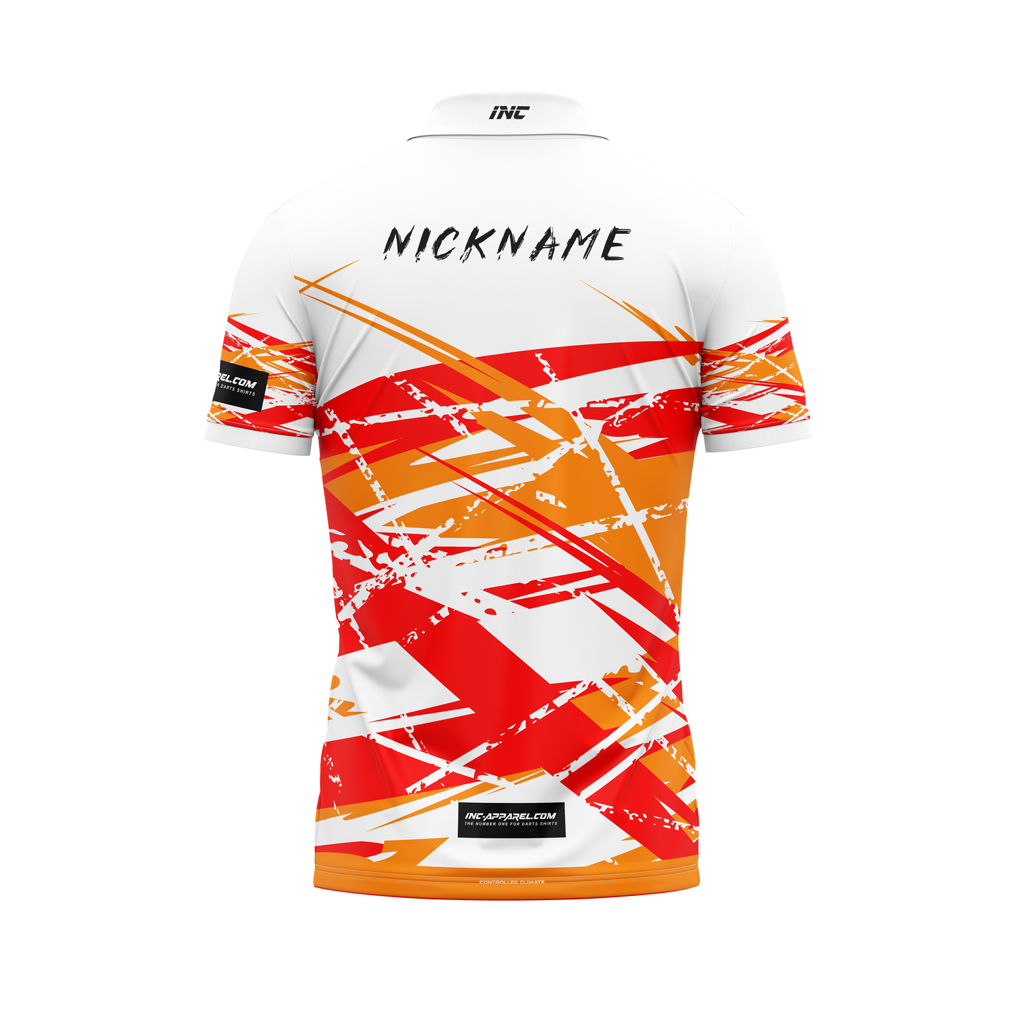 X Vesta Albus Darts Zip Polo Shirt – Back View | INC-APPAREL