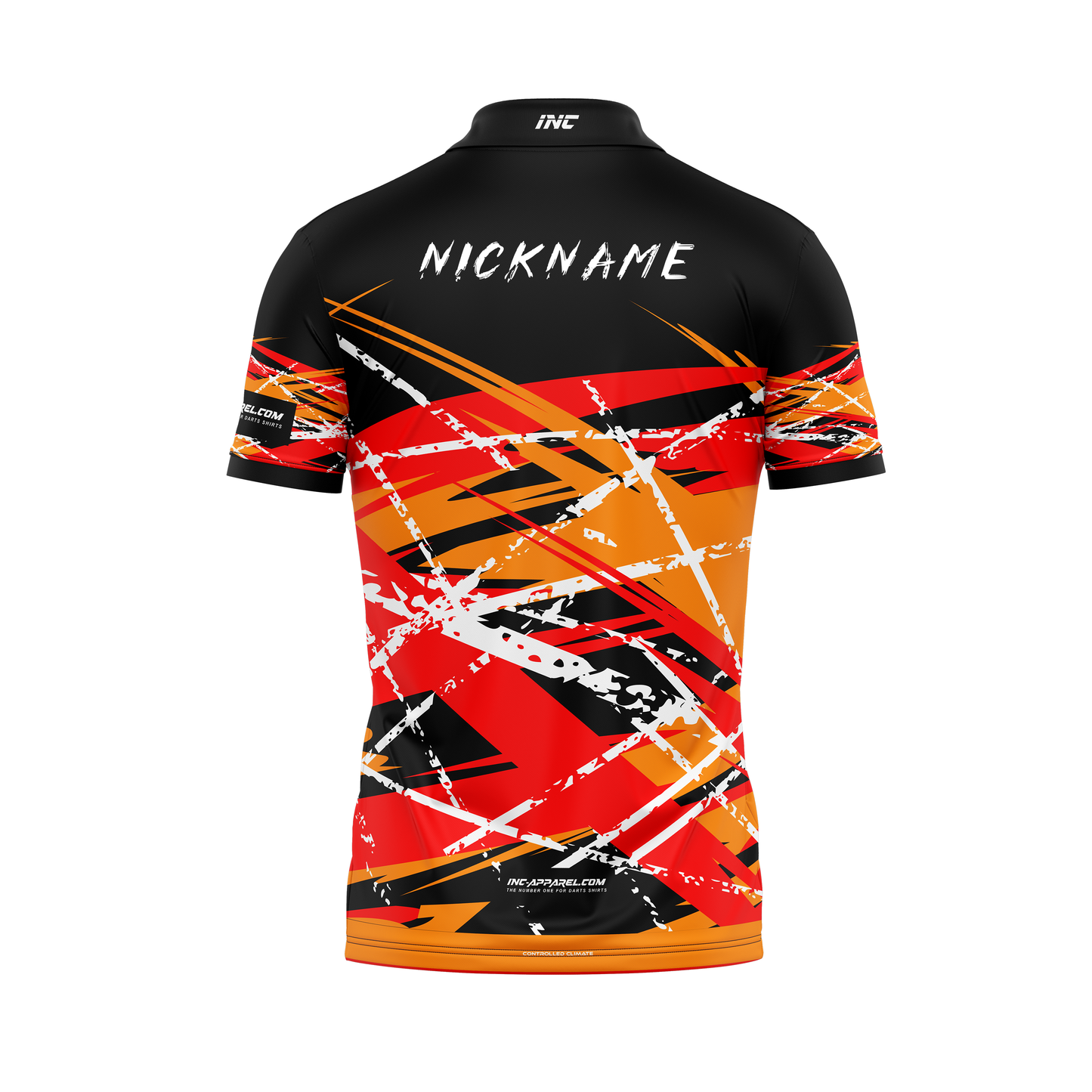 X Vesta Darts Zip Polo Shirt – Back View | INC-APPAREL