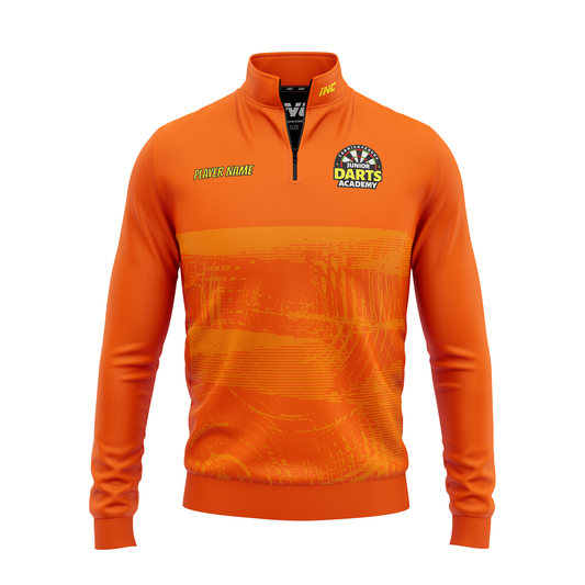 Carrickfergus Junior Darts Academy Quarter Zip Midlayer – Front View | INC-APPAREL
