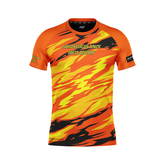 Carrickfergus Junior Darts Academy Training Tee – Front View | INC-APPAREL