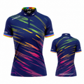 Infinita Blue Rainbow Streaks Unisex Darts/Pool Shirt - Womens