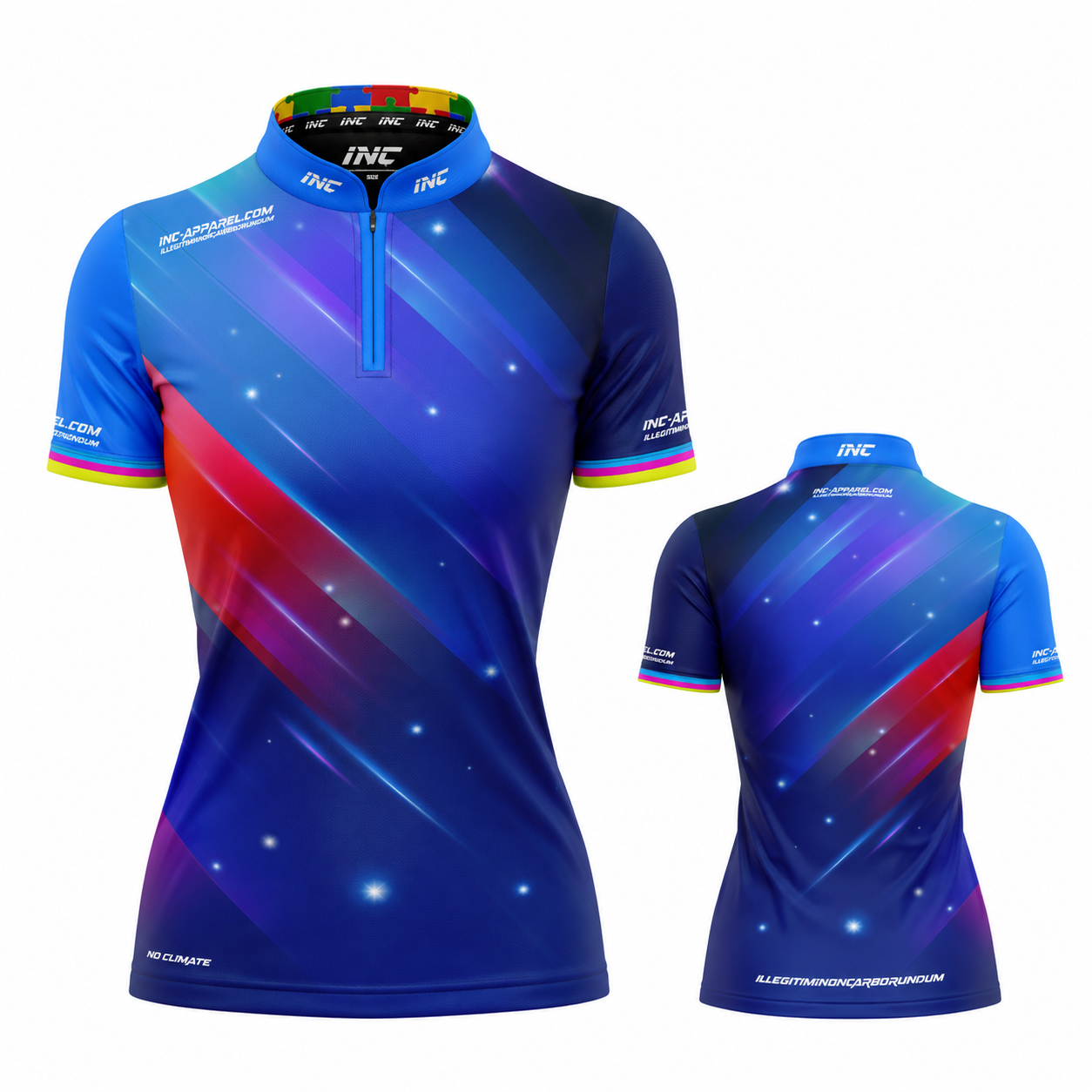 Infinita Blue Rainbow Starlight Unisex Darts/Pool Shirt - Womens
