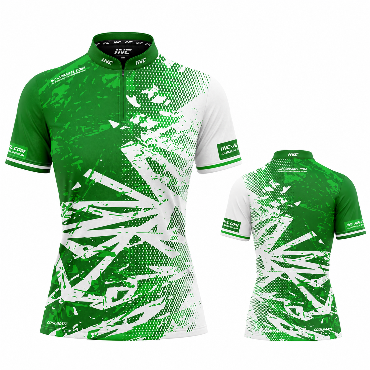 Bicolor Green and White Pool Shirt - Womens