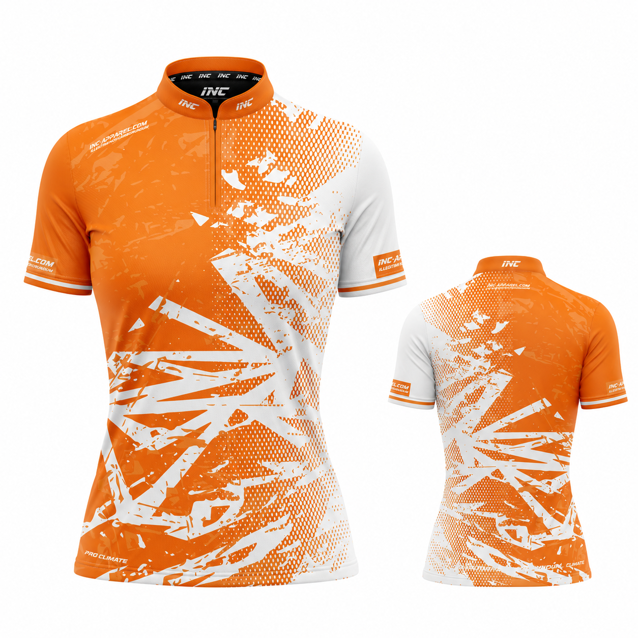 Bicolor Orange and White Pool Shirt - Womens