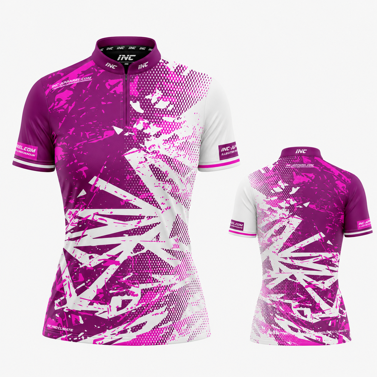 Bicolor Pink and White Pool Shirt - Womens