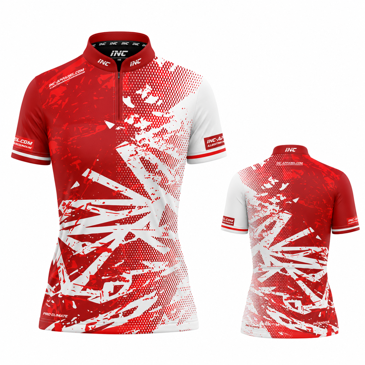 Bicolor Red and White Pool Shirt - Womens