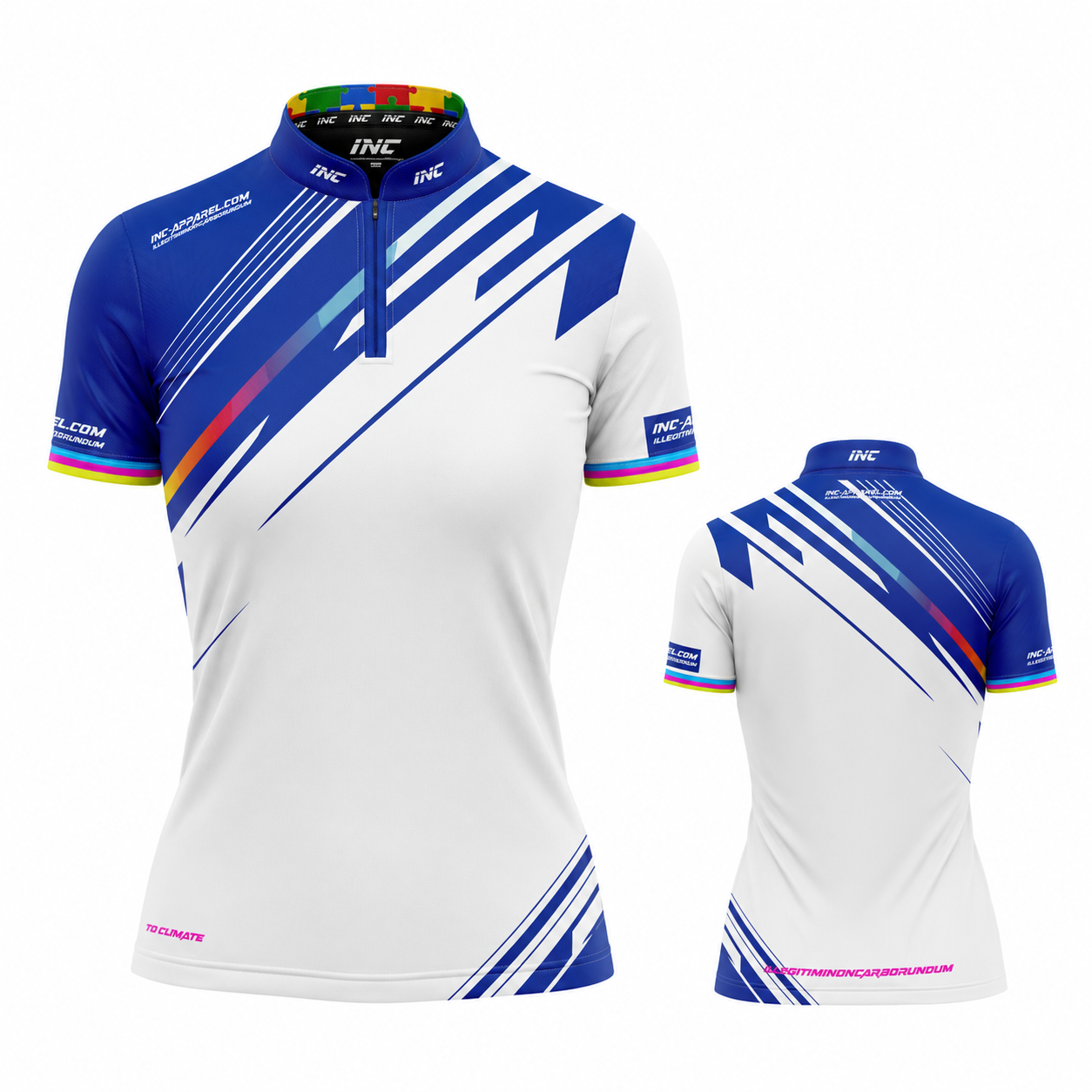 Infinita White & Blue Unisex Darts/Pool Shirt - Womens