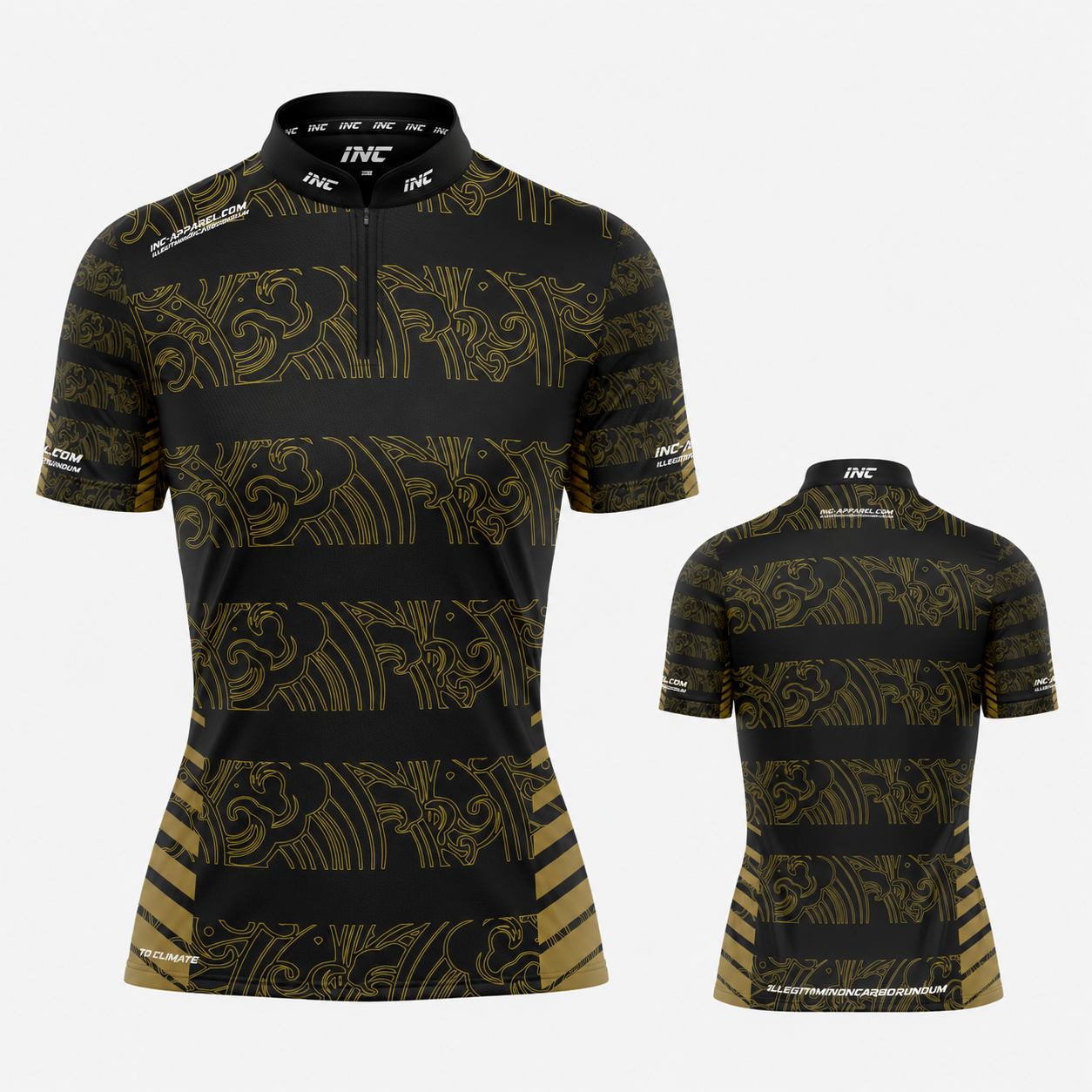 Elegantia Black and Gold Darts/Pool Shirt - Womens