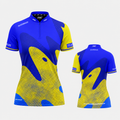 Ludicrus Royal Blue and Yellow Darts/Pool Shirt - Womens