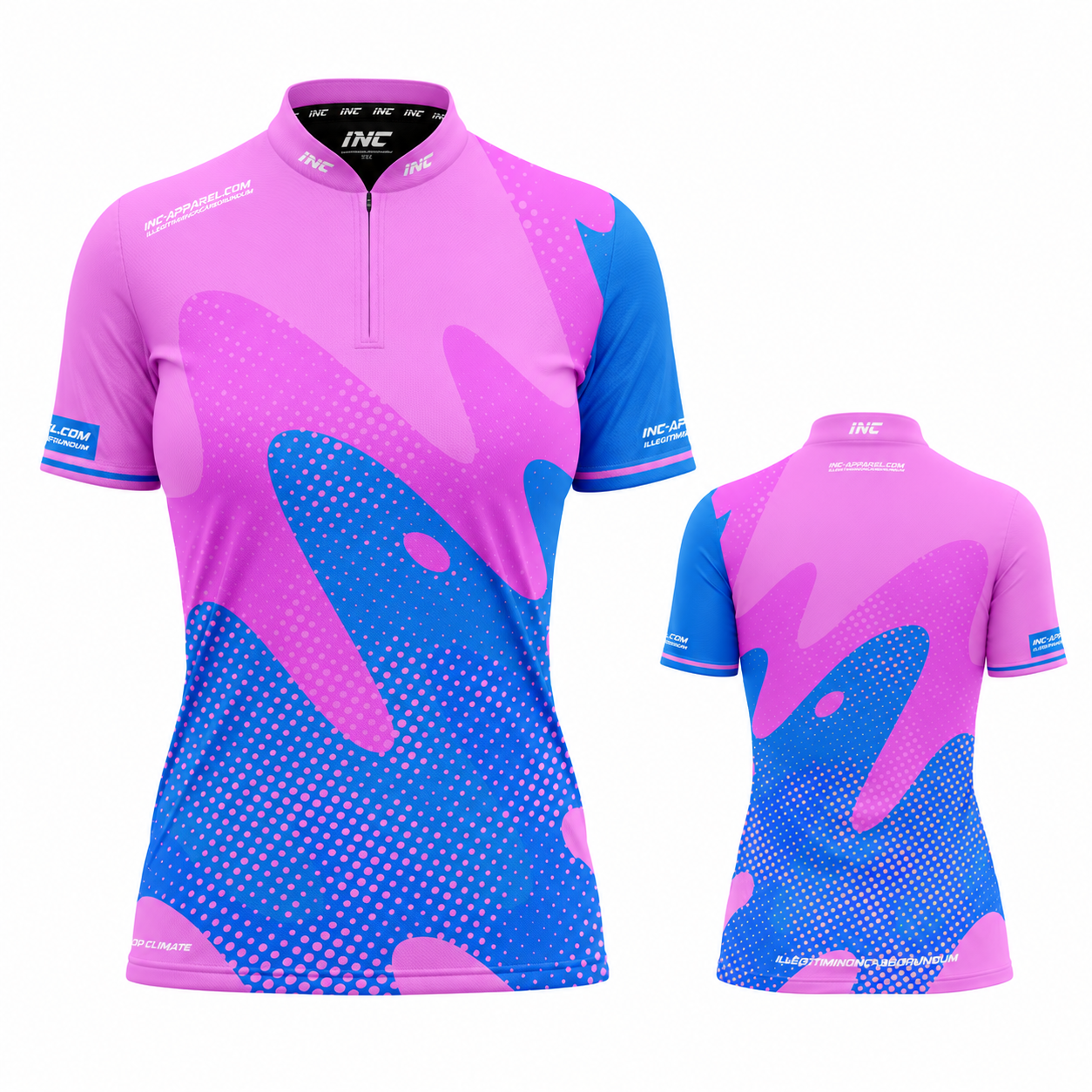 Ludicrus Pink and Blue Darts/Pool Shirt - Womens