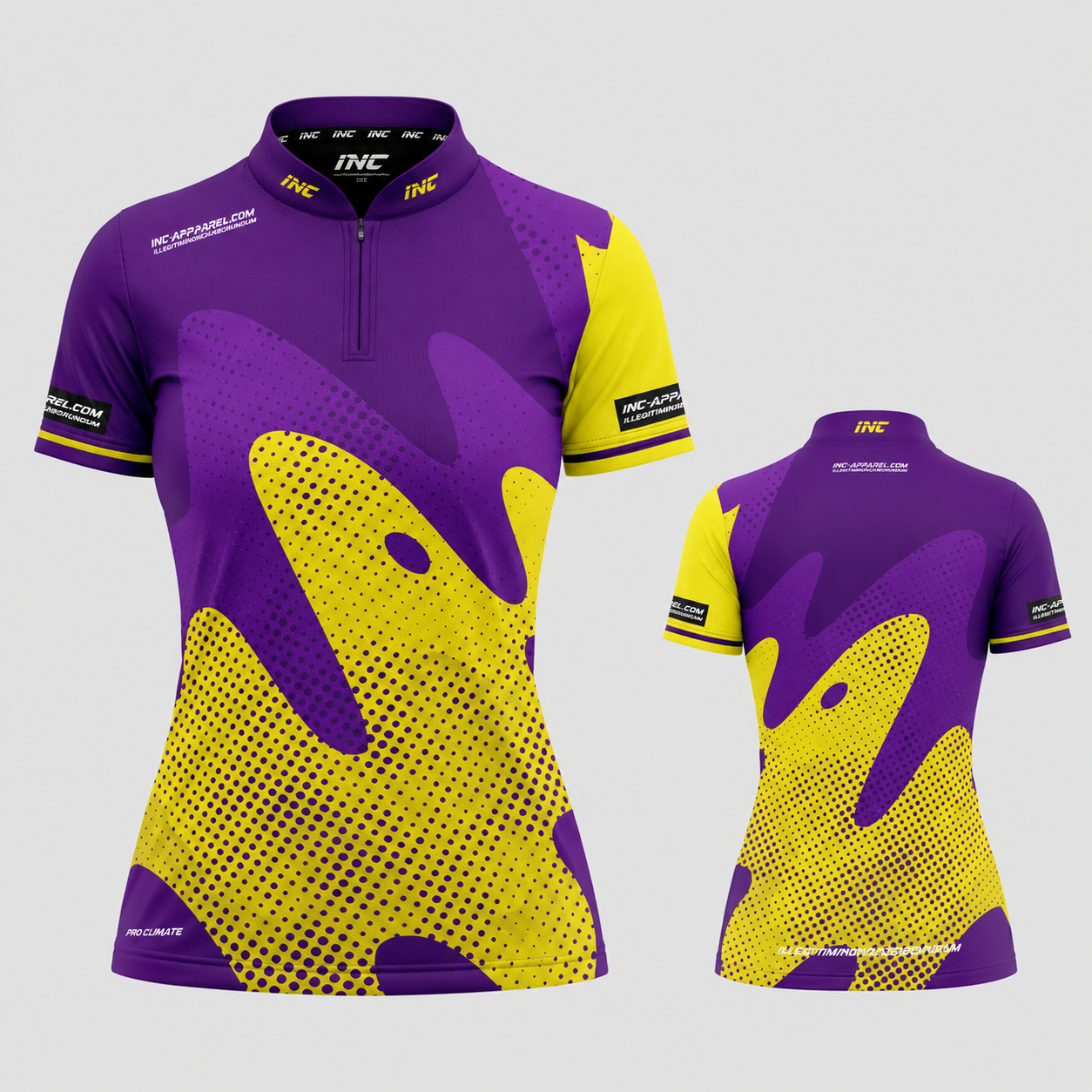 Luidcrus Purple and Yellow Darts/Pool Shirt - Womens
