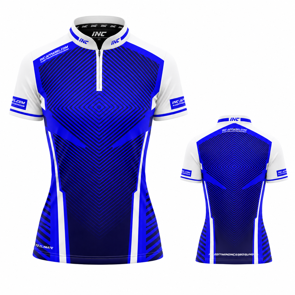 Terminare – Blue and White Darts/Pool Shirt - Womens