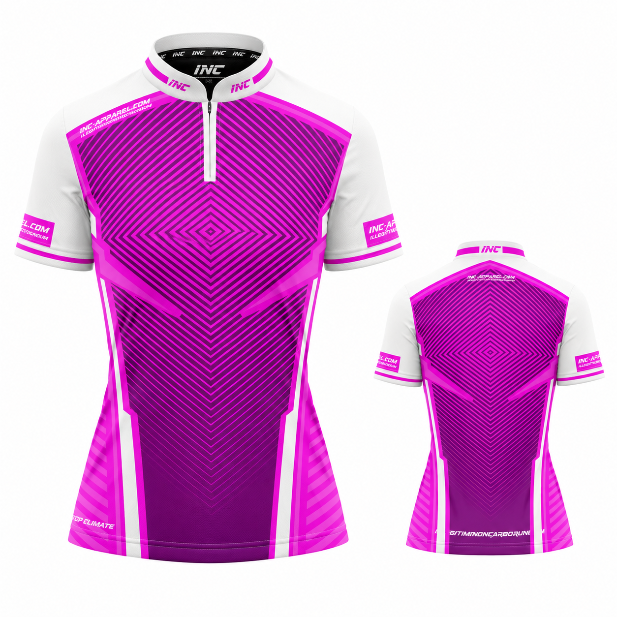 Terminare – Pink and White Darts/Pool Shirt - Womens