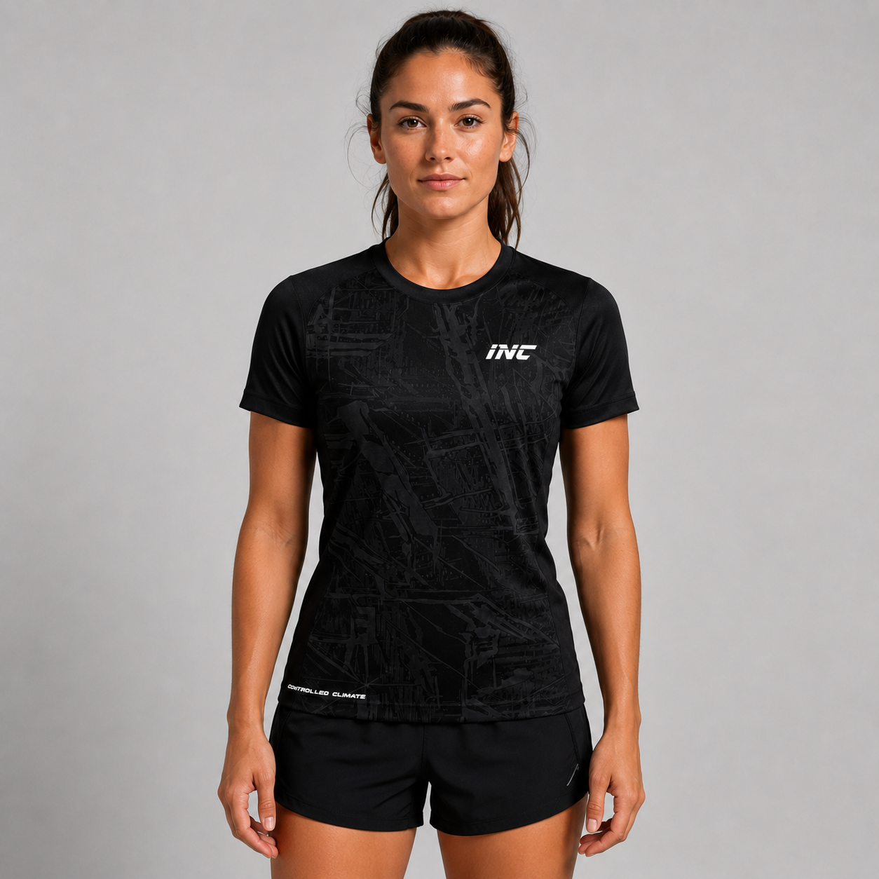 Prima Black Performance Running & Gym T-Shirt Womens